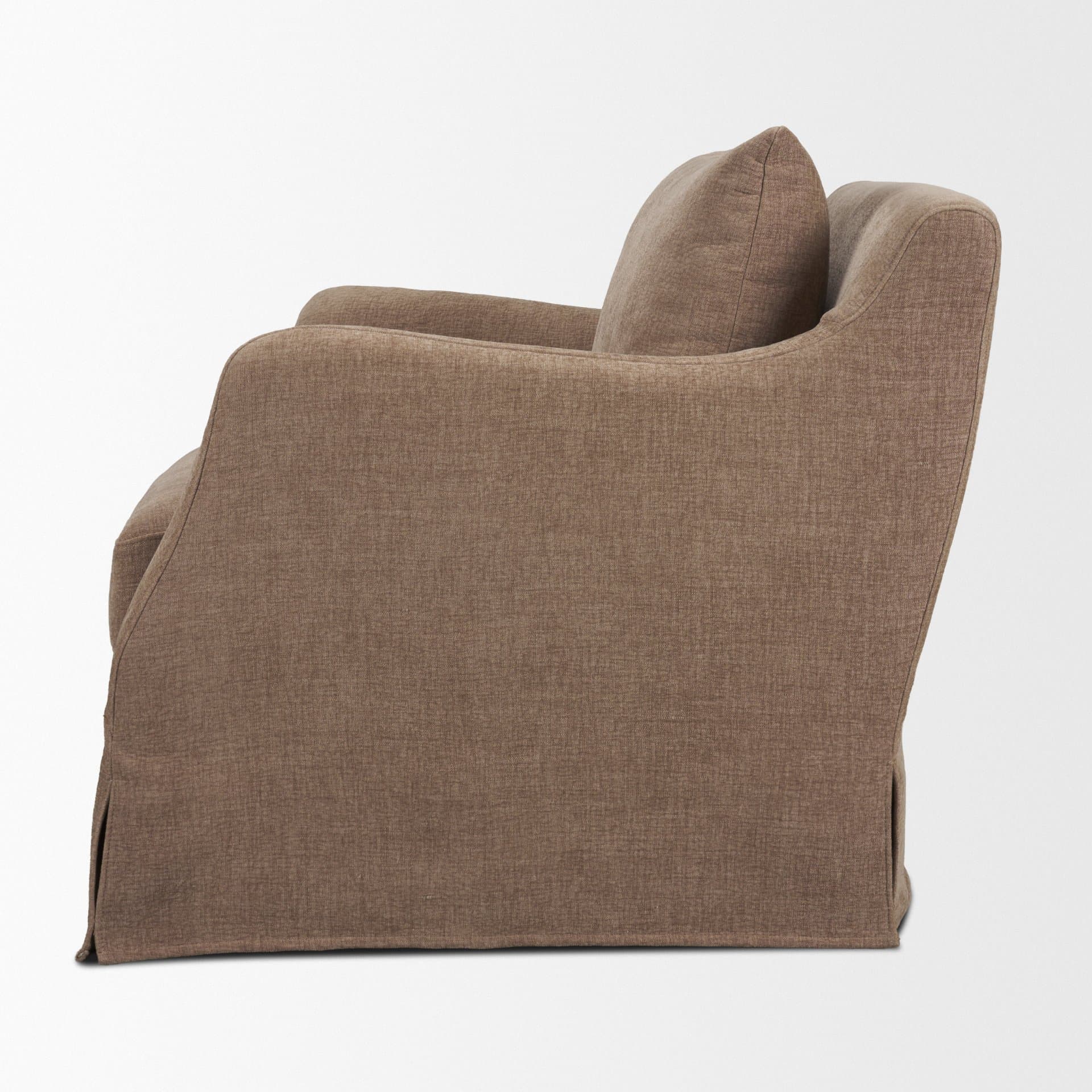 Ellington Slipcovered Slope Arm Swivel Accent Chair | Stonewashed Latte Fabric — product photograph