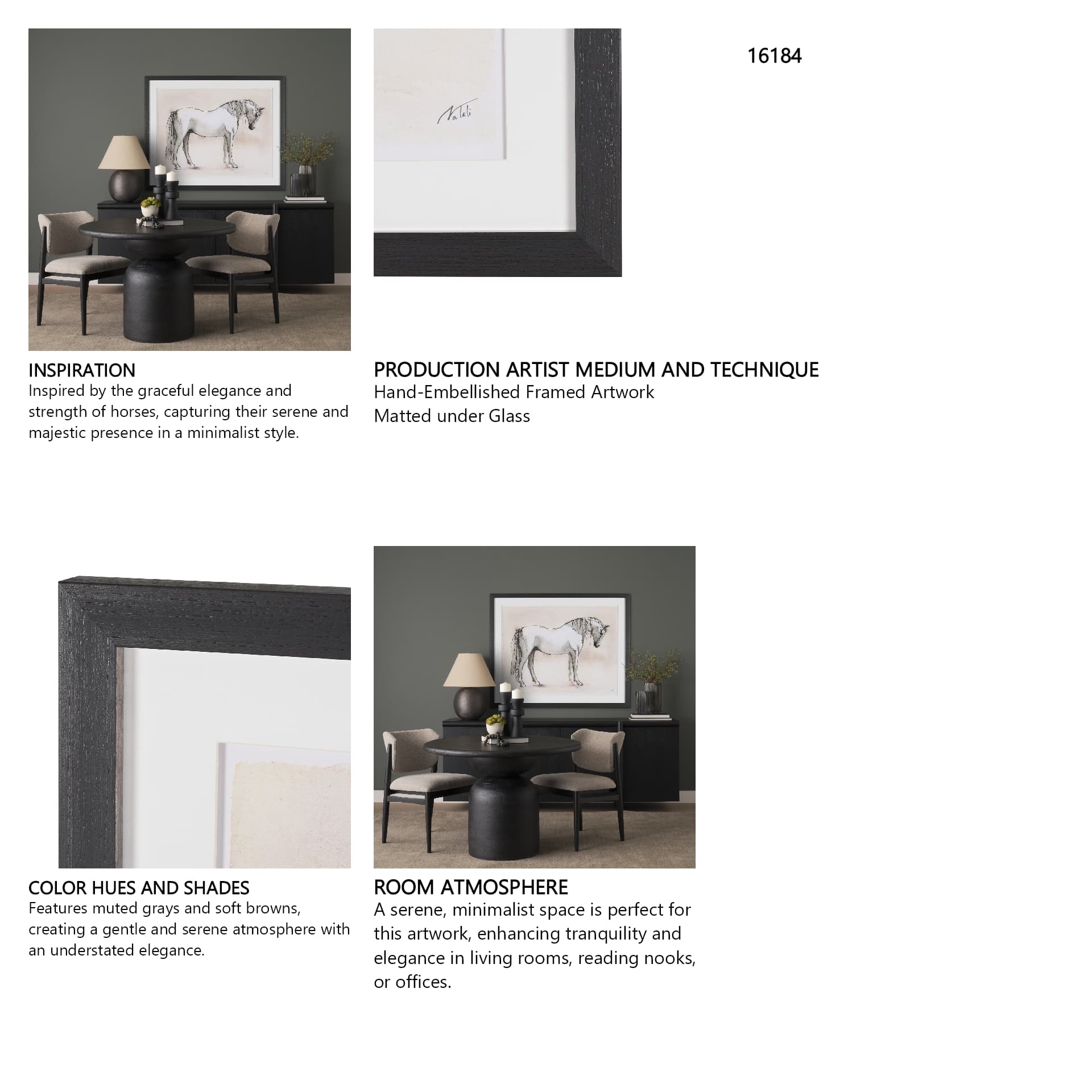 Elegant Beauties III by Mercana Studio Hand-Embellished Framed Artwork Matted under Glass — in a styled room