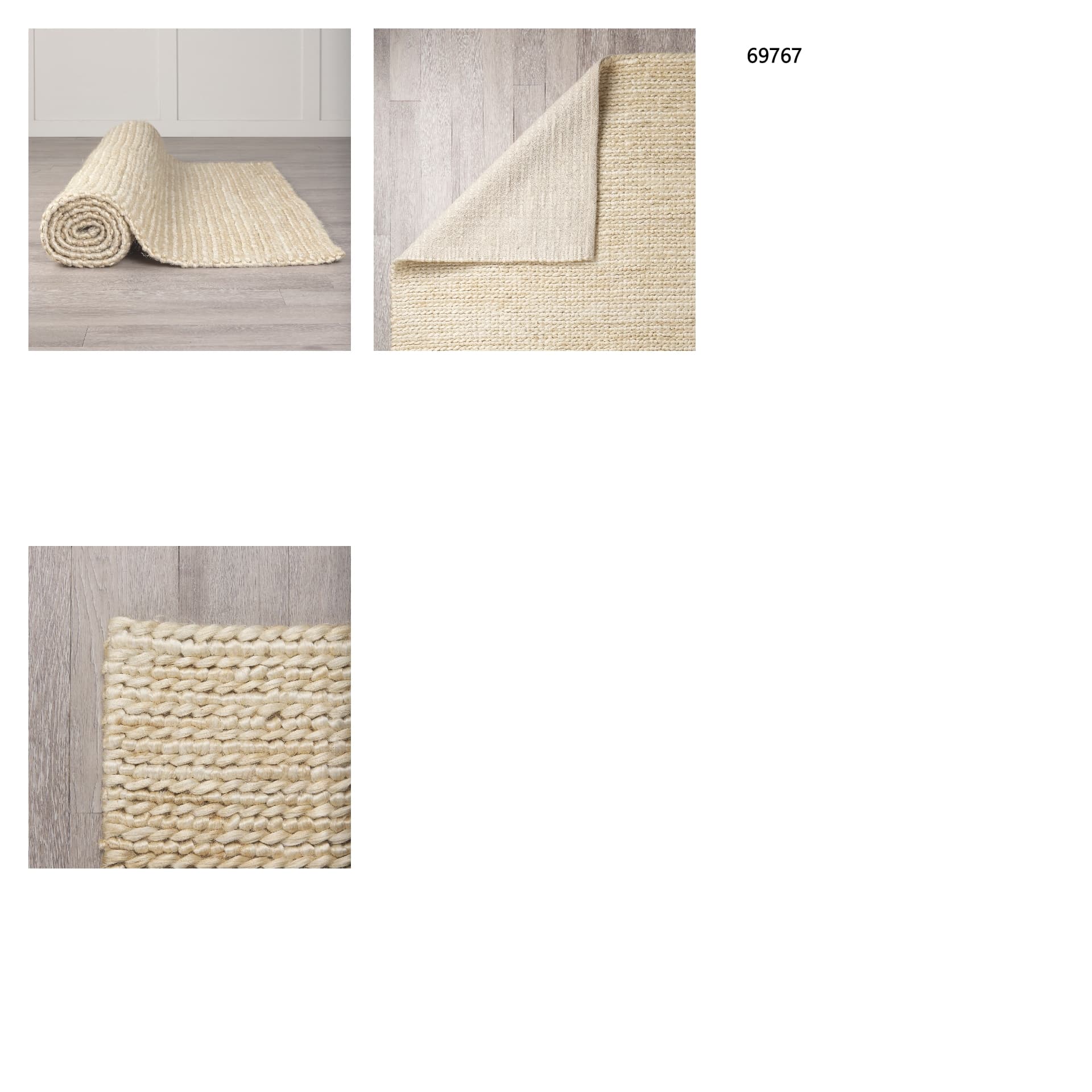 Milo 9 x 12 Camel Color Woven Hemp Area Rug — in a styled room