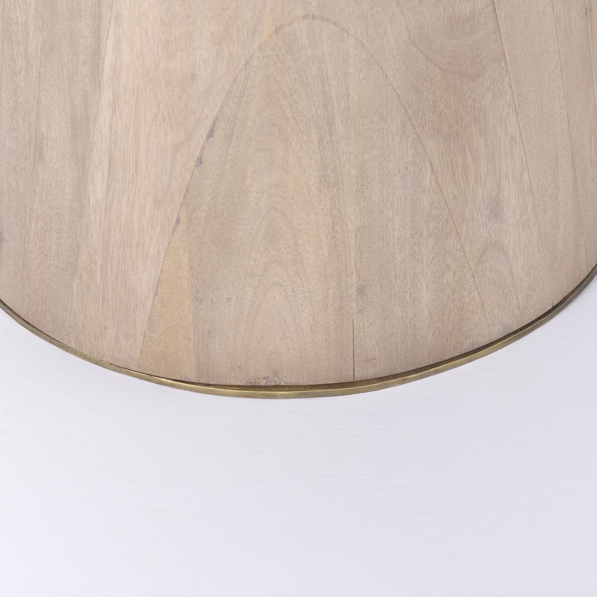 Maxwell 32" Round Pedestal Dining Table | Modern | Light Wood & Gold Metal/Light Wood | Seats 2 — product photograph