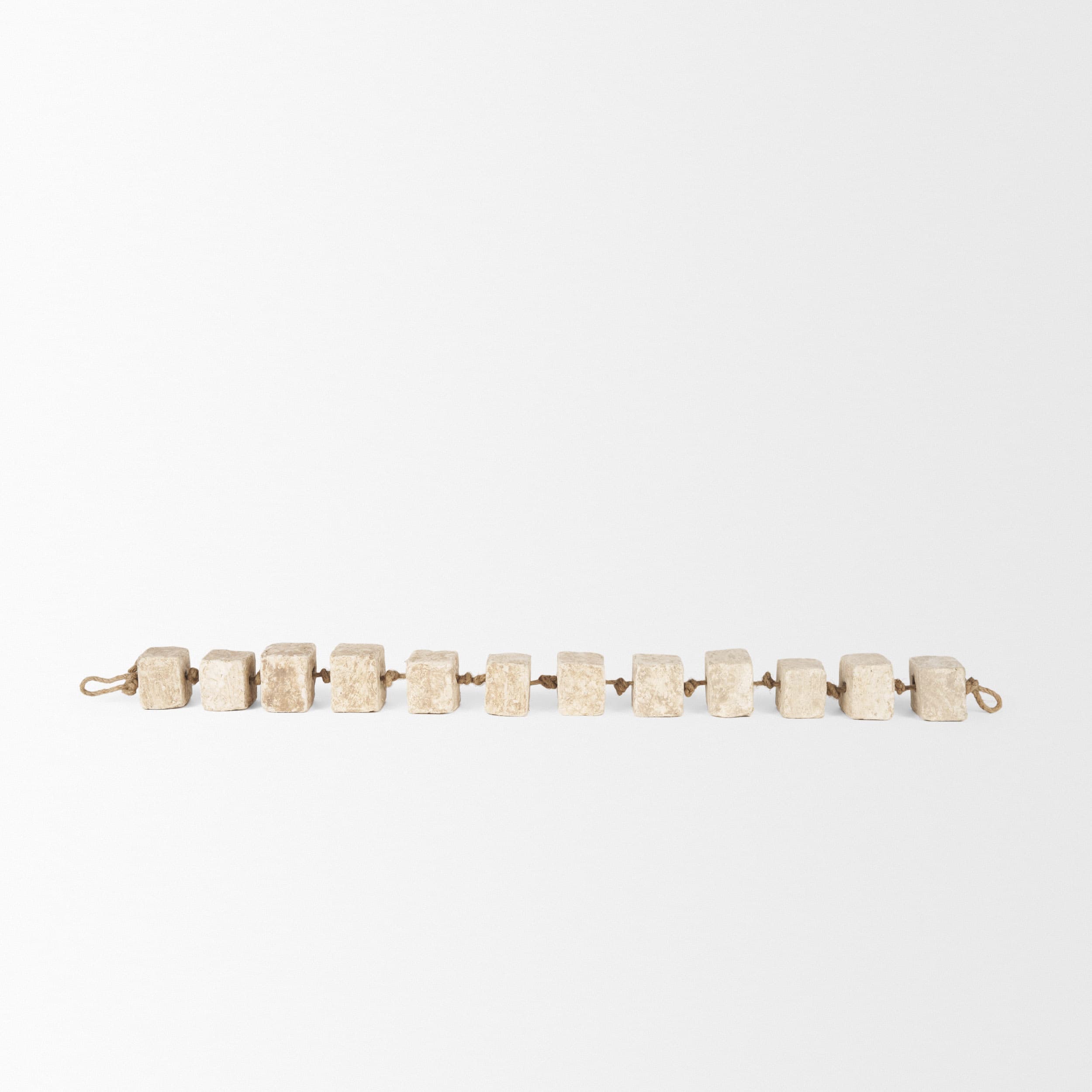 Mala Beige Paper Mache Cube Garland — product photograph