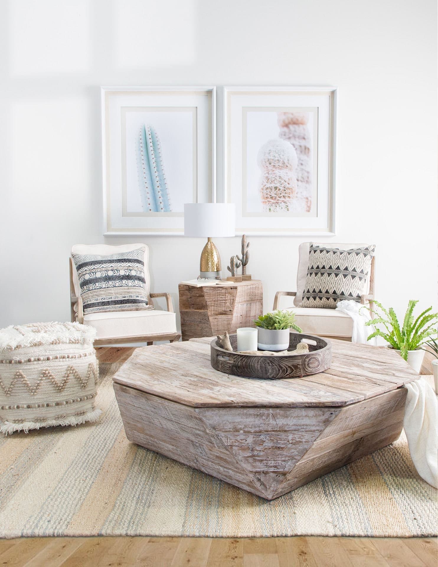 Whittier Small 20L x 20W Brown Wooden Mirrored Base Tray — in a styled room