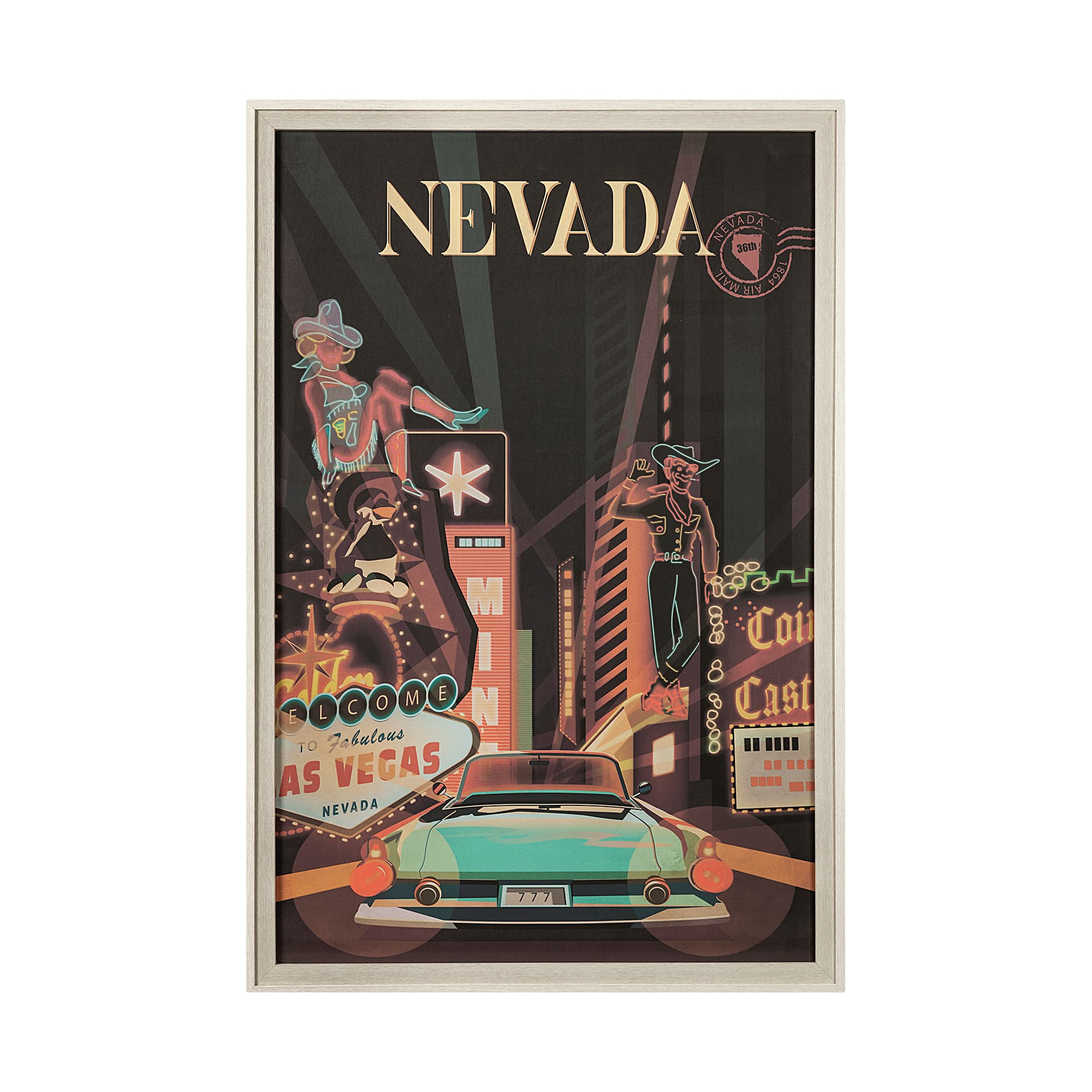 Nevada Go USA (XL) by Mercana Studio a Hand Embelished Decograph Framed Art Print under Glass — product photograph