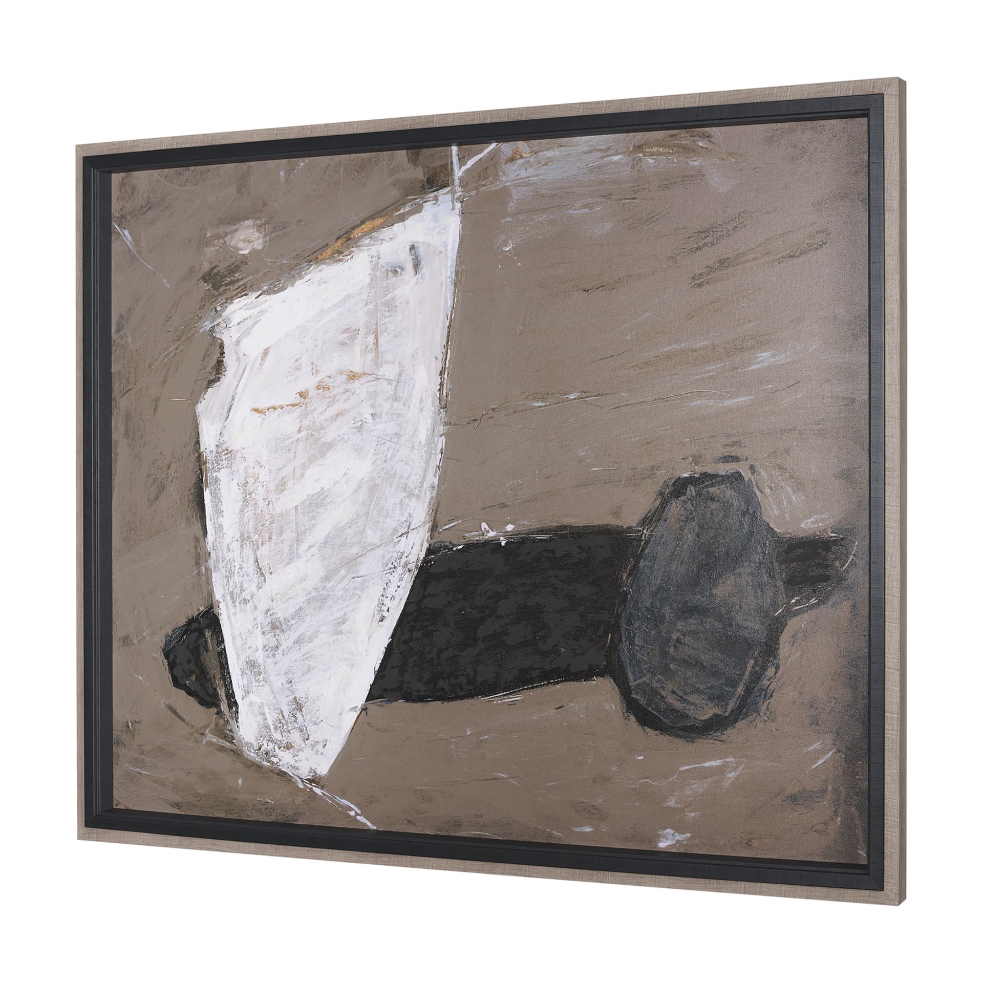 Shaped & Balance I by Mercana Studio a Hand Embellished Textured Framed Art Print — product photograph