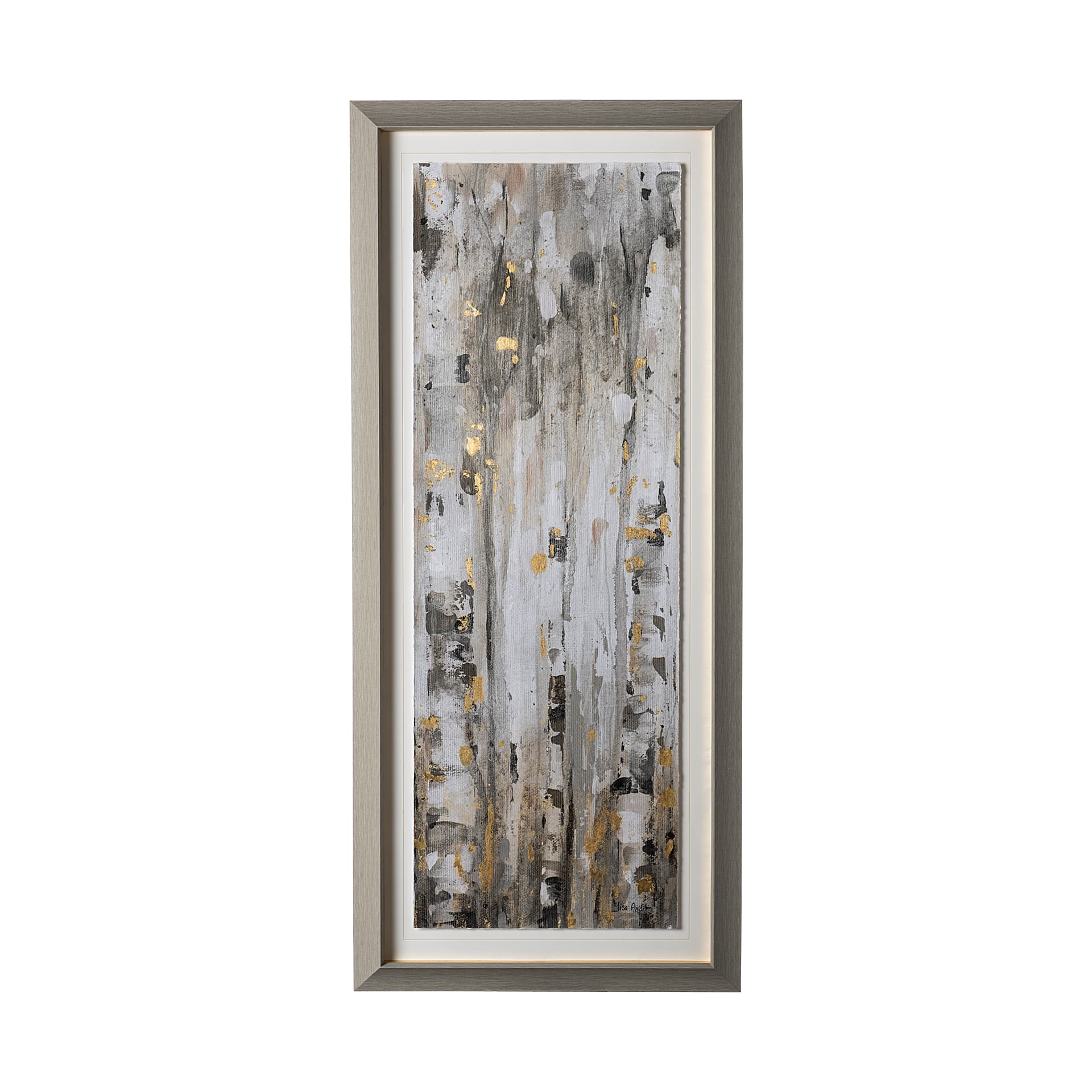 The Forest IV Neutral by Mercana Studio Hand Embellished Textured Framed Art Print Matted under Glas — product photograph