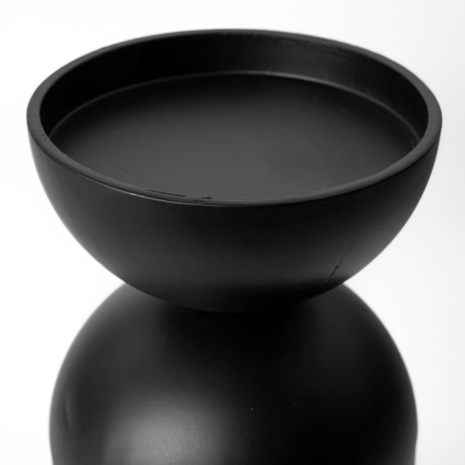 Alex Large Black Metal Cylindrical Table Candle Holder — product photograph