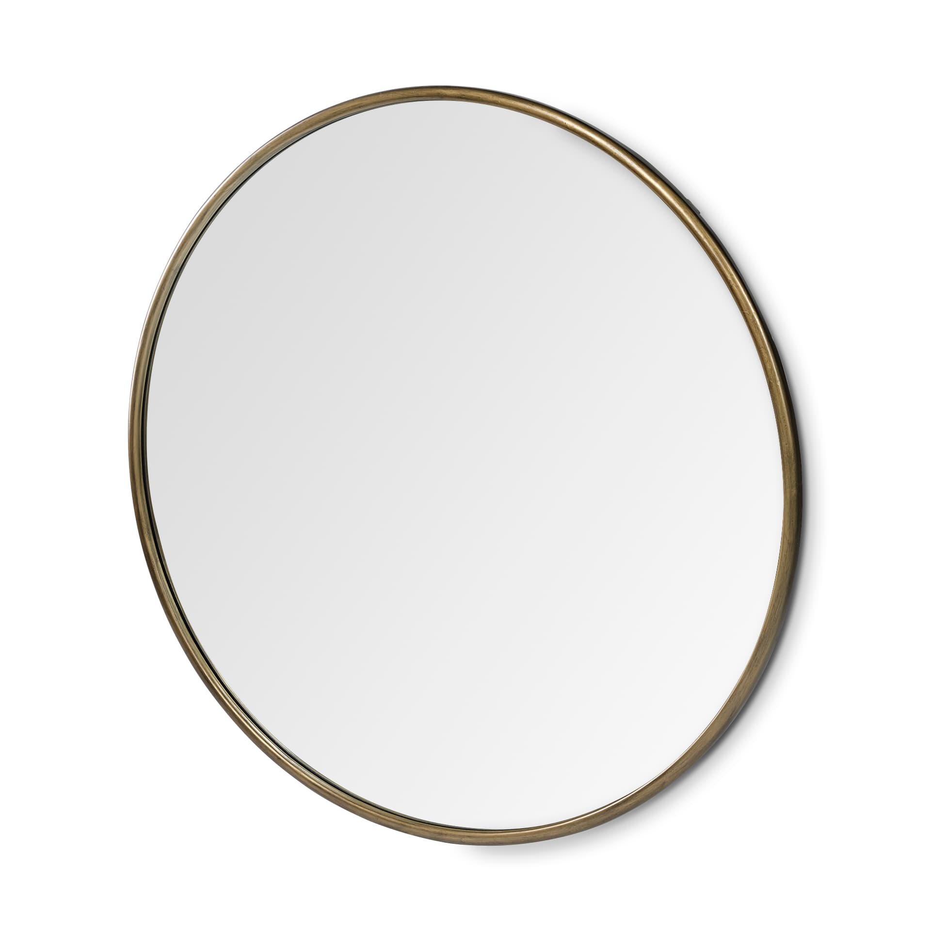 Piper 47.2L x 1.0W x 47.2H Large Gold Metal Round Wall Mirror — product photograph