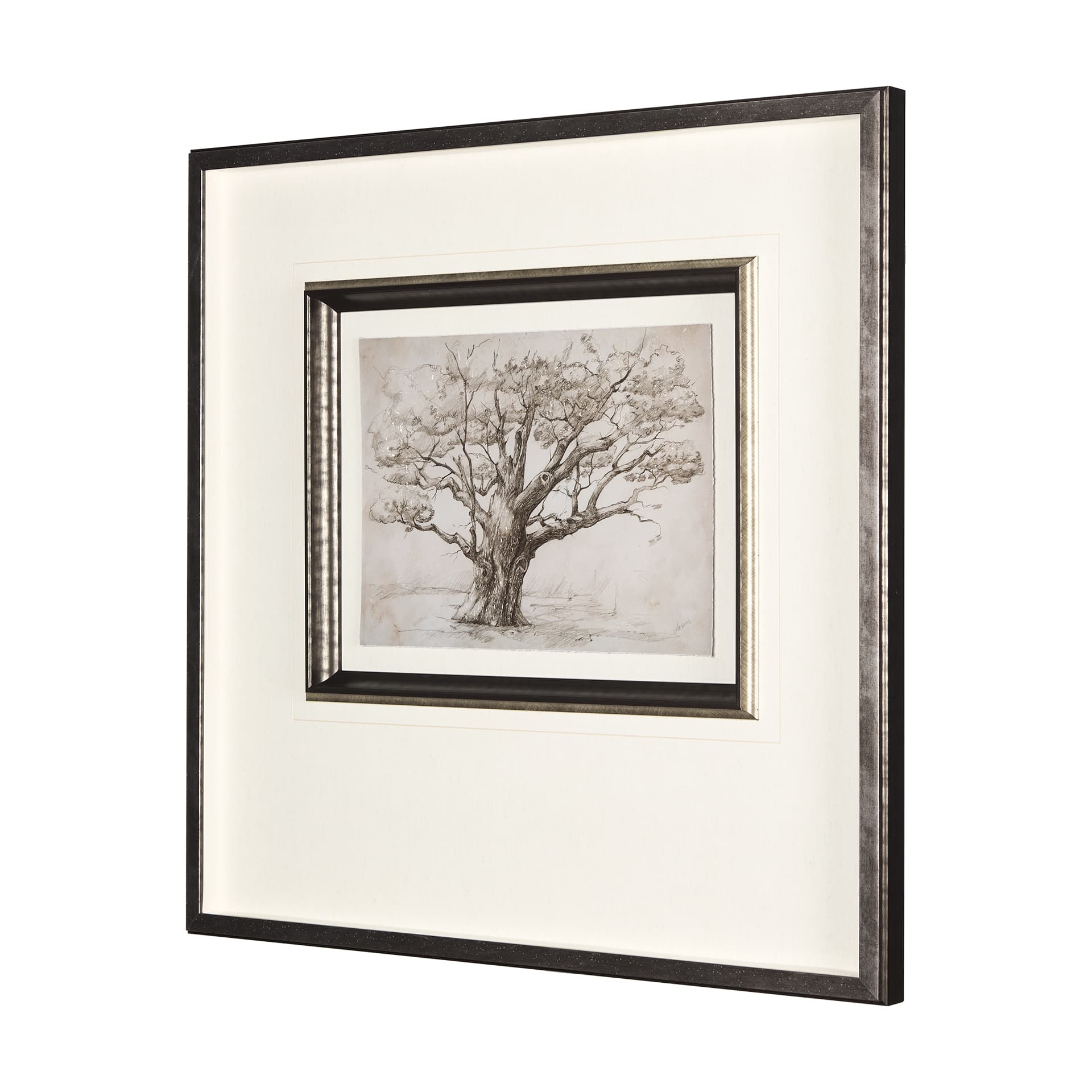 Secret Life of Tree by Mercana Studio Hand Embellished Textured Framed Art Print Matted under Glass — product photograph