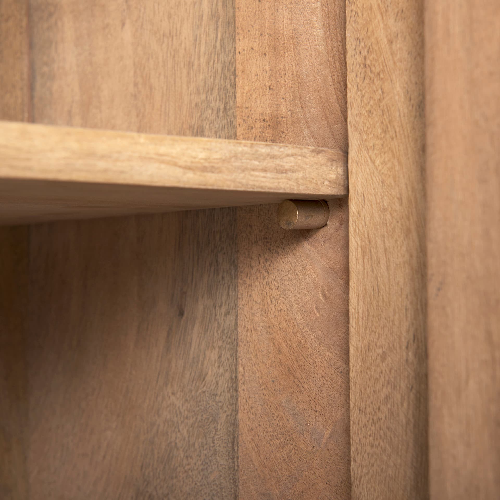 Cairo 78x19 Brown Solid Wood Black Metal Base 4 Door Cabinet Sideboard — product photograph
