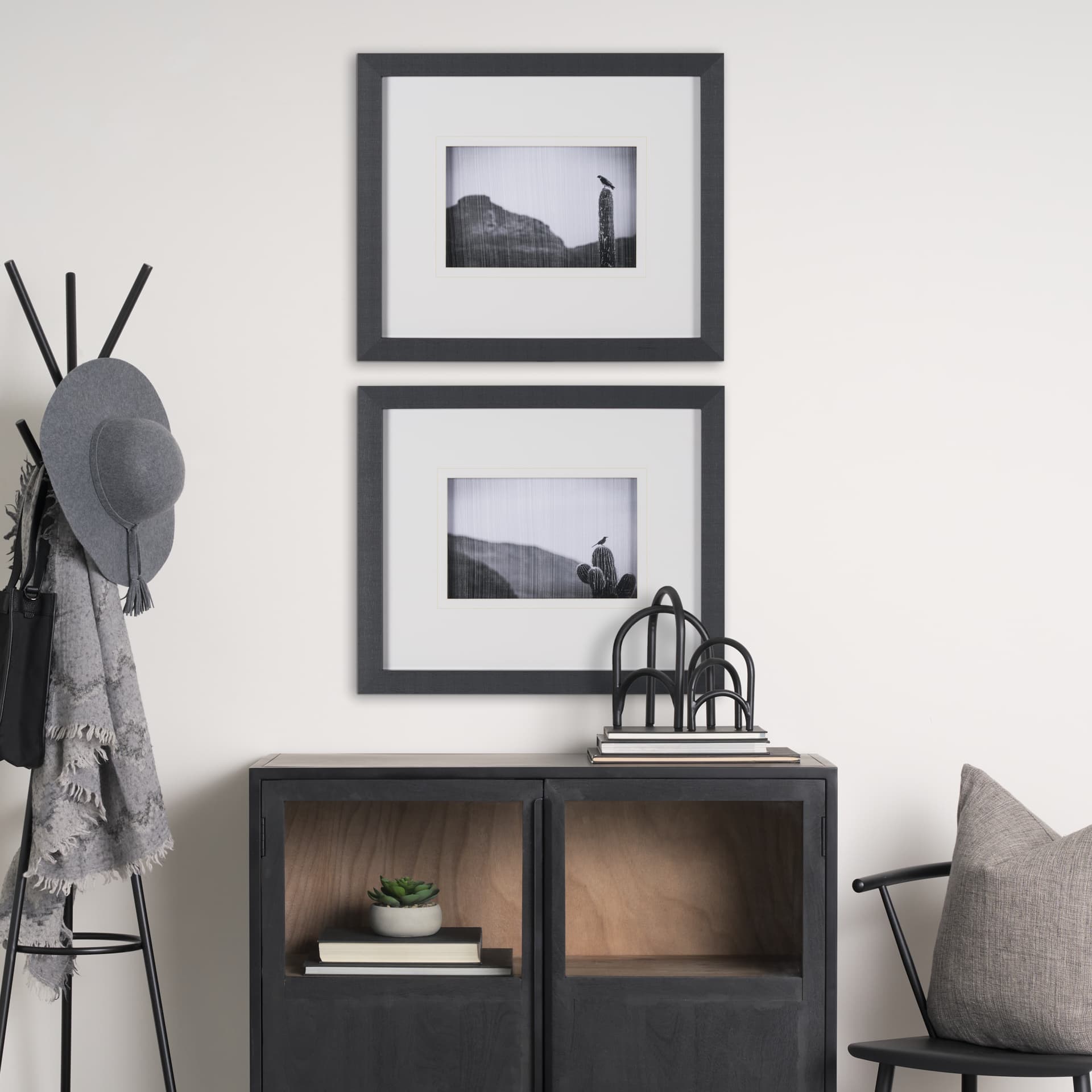 Desert Hunter by Nathan Larson a Hand Embelished Textured Framed Photo Art Print Matted under Glass — in a styled room