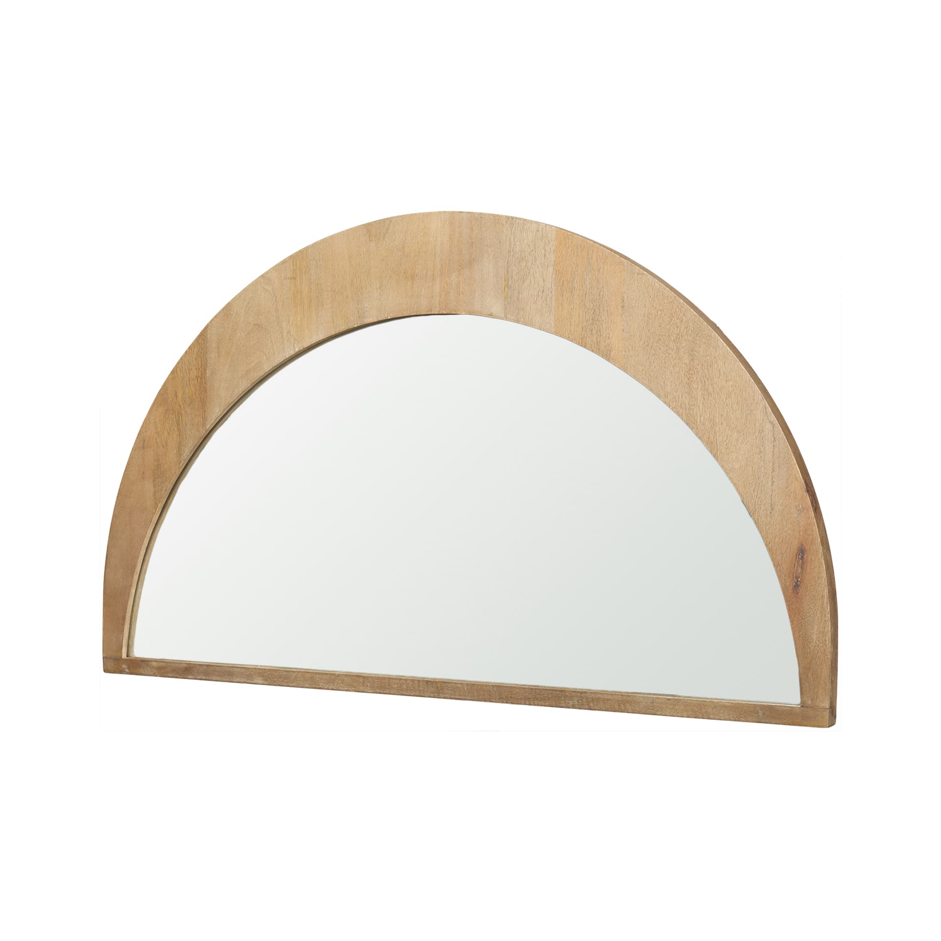 Celeste Light Brown Wood Small Mirror — product photograph