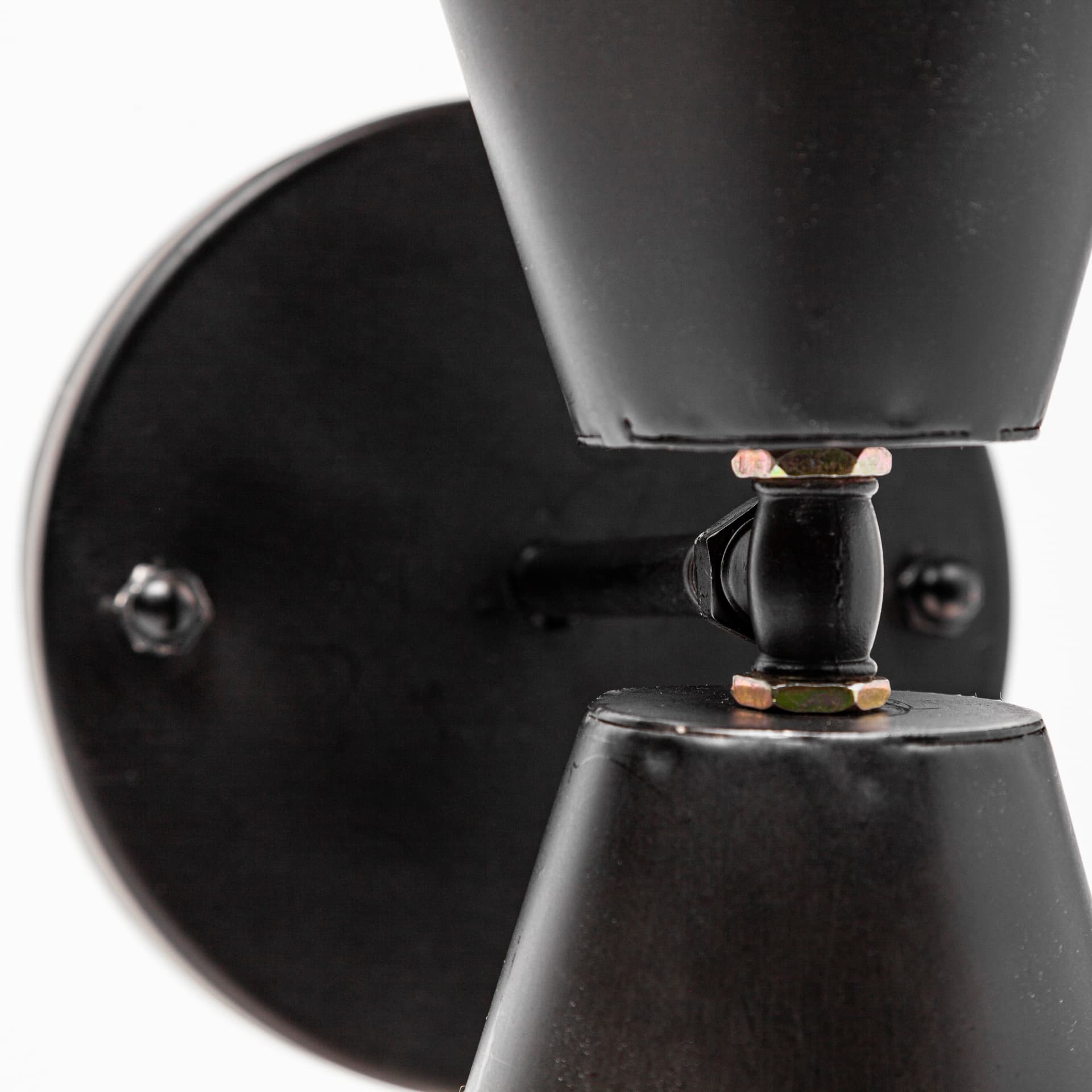 Eris II 7.3x12.6 Black Metal w/Gold Accent Double-Cone Wall Sconce — product photograph