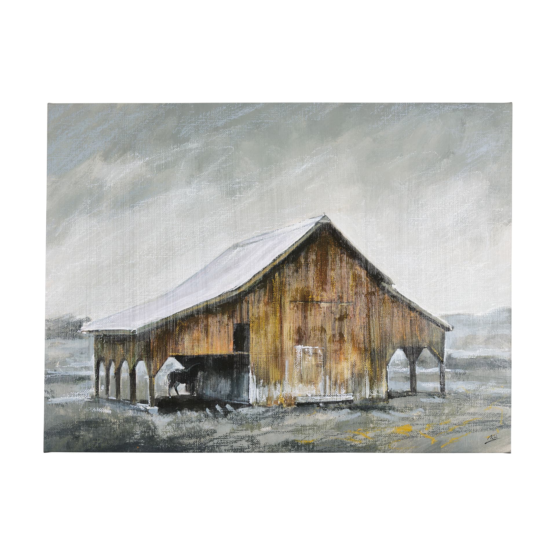 Old Barn III by Mercana Studio a Hand Embellished Textured Canvas — product photograph