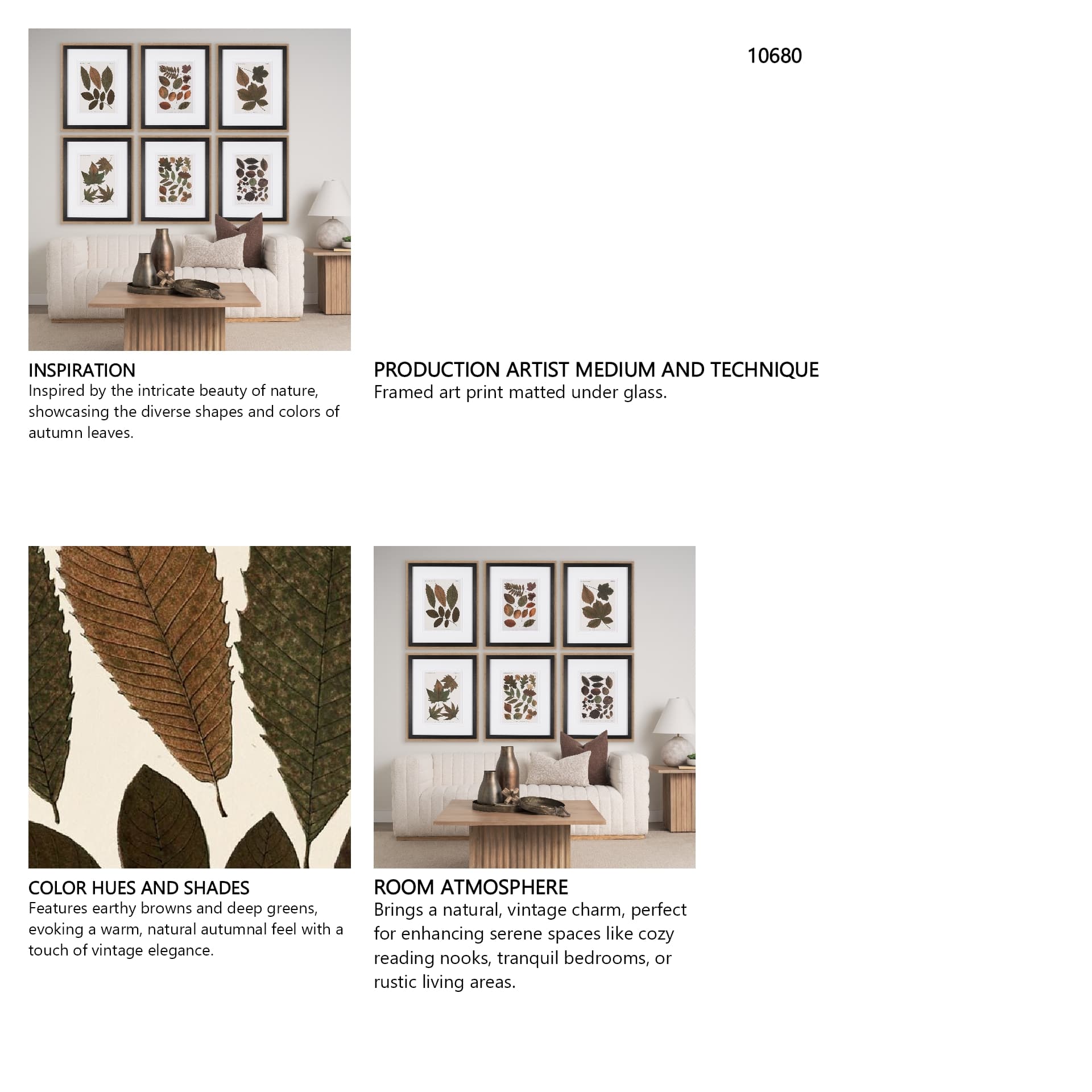 Autumnal Leaves I by Vision Studio a Framed Art Print Matted under Glass — in a styled room