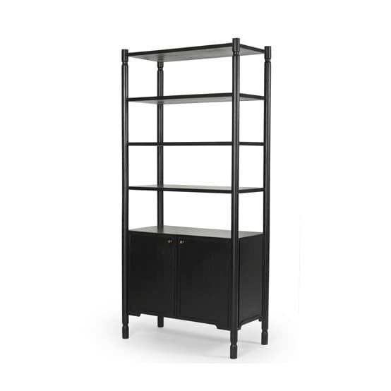 Phil Black Wood 2 Door 3 Shelves Open Shelving Unit — product photograph