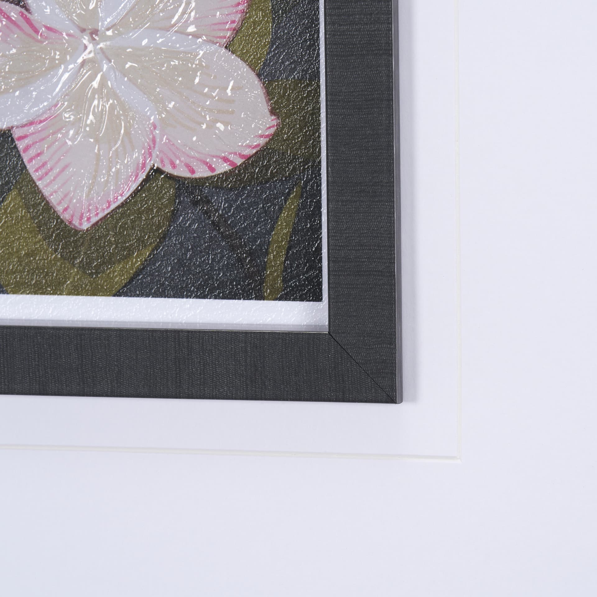 Flower Portrait III by Mercana Studio Hand Embellished Textured Framed Art Print Matted under Glass — product photograph