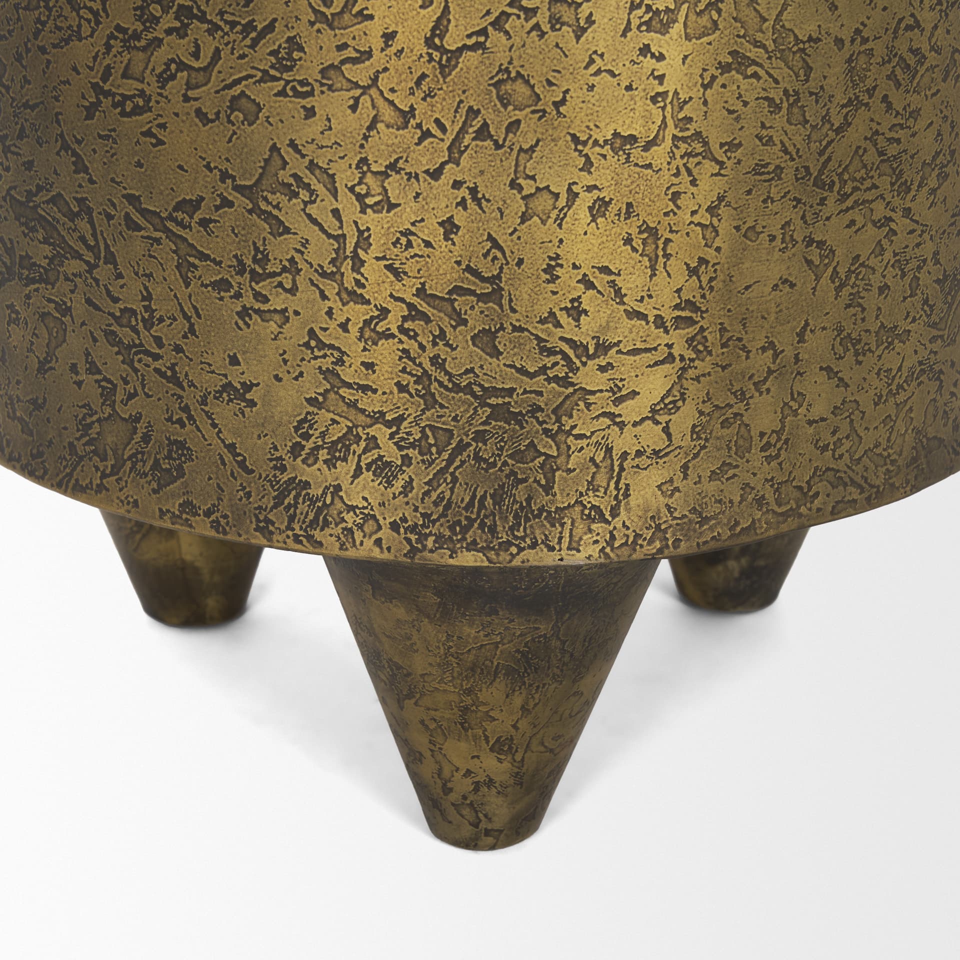 Rosh Textured Gold Metal w/ Acid Wash Accent Table — product photograph