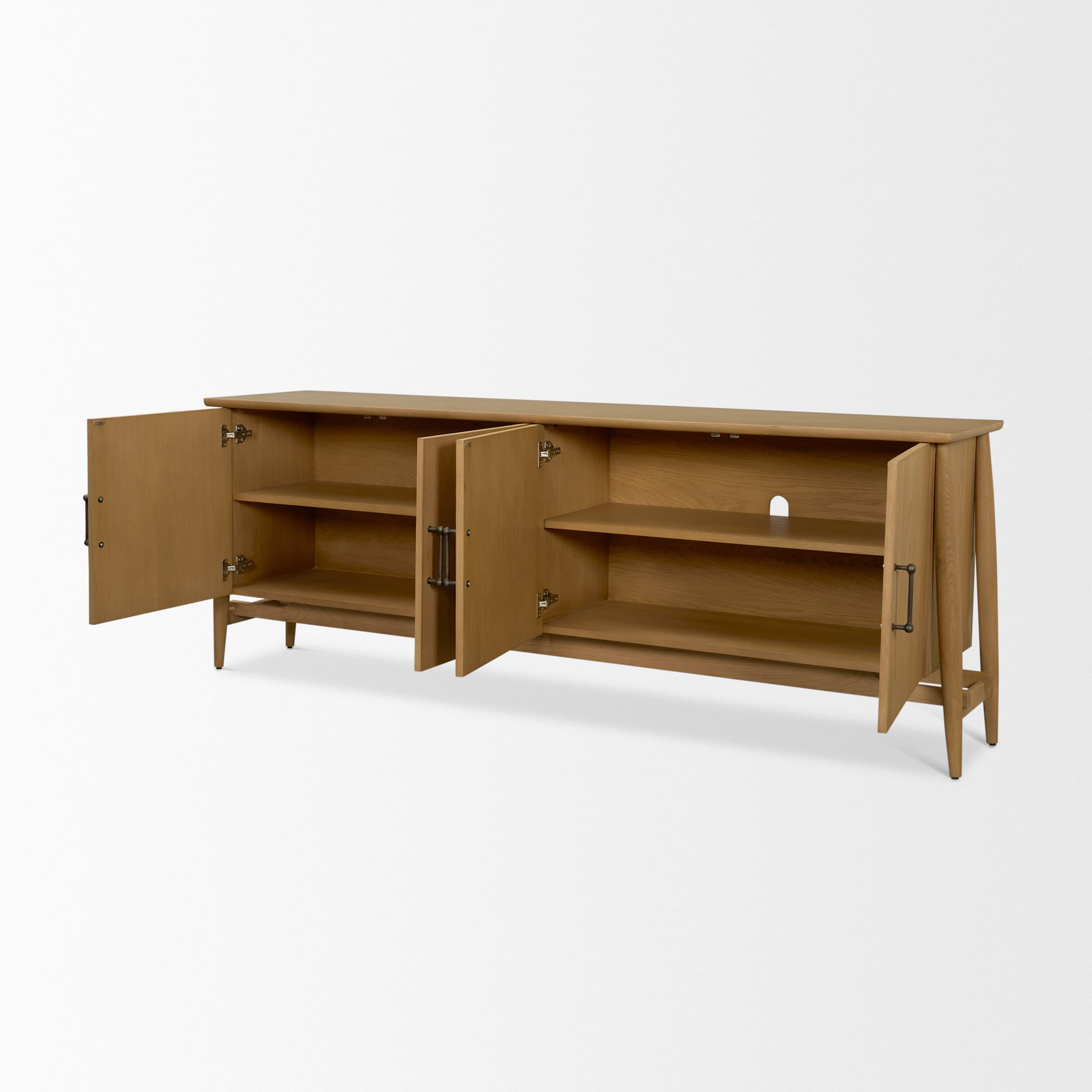 Hollis Warm Brown Wood 4-Door Closed Sideboard — product photograph