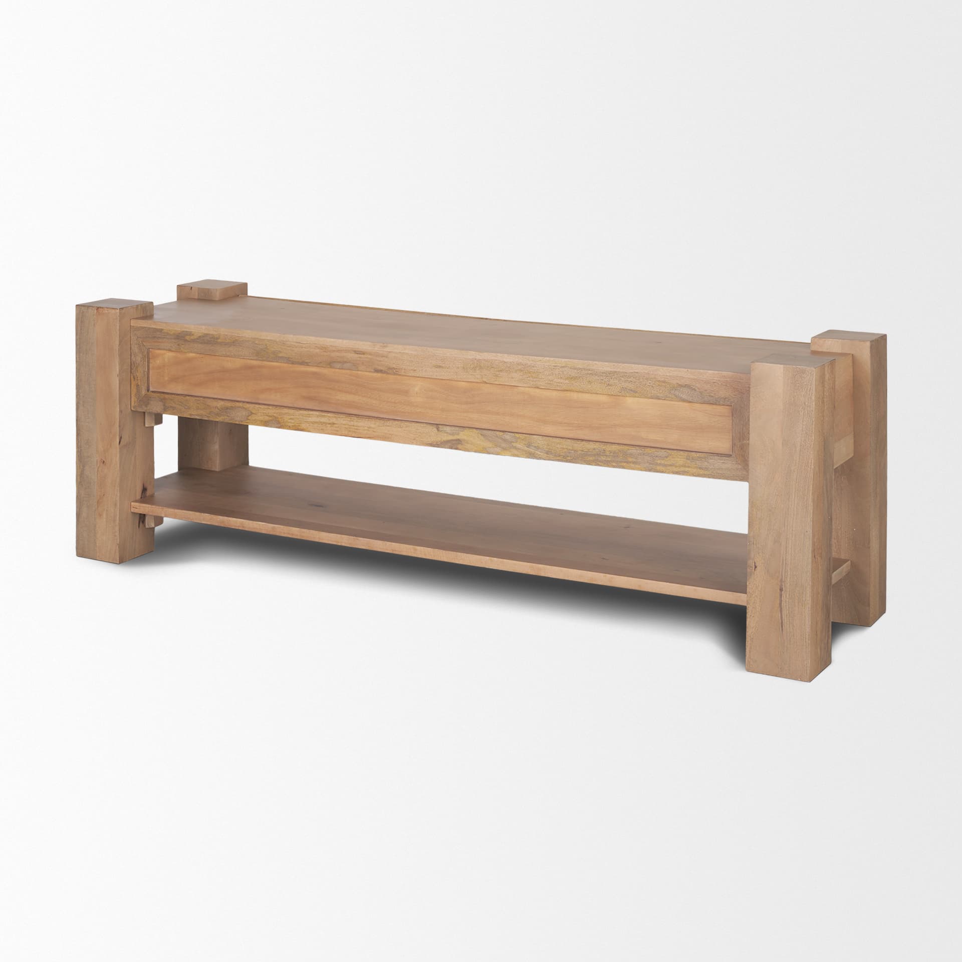 Beth Light Brown Wood Media Console — product photograph