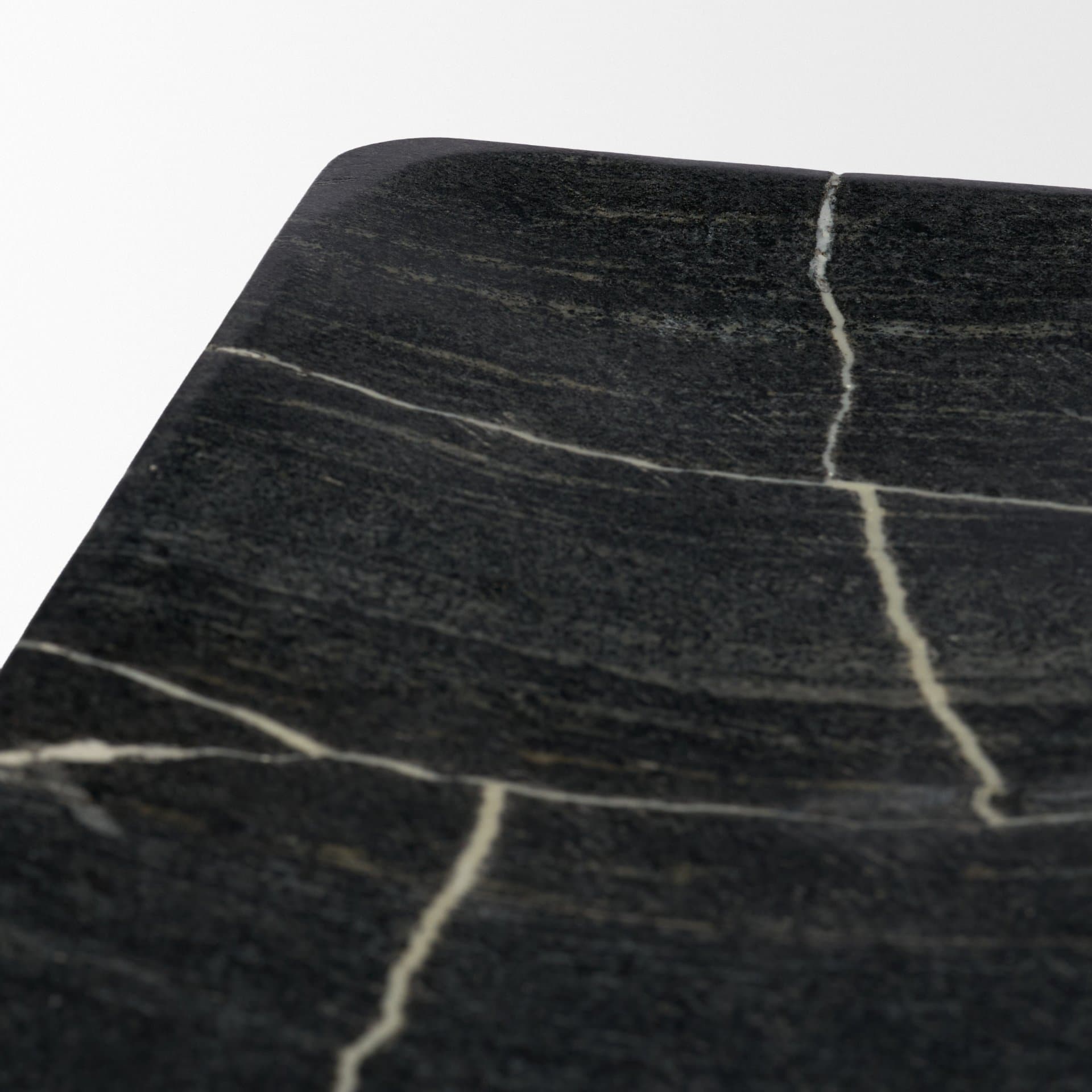 Tratto Rectangular Black Marble Tray — product photograph