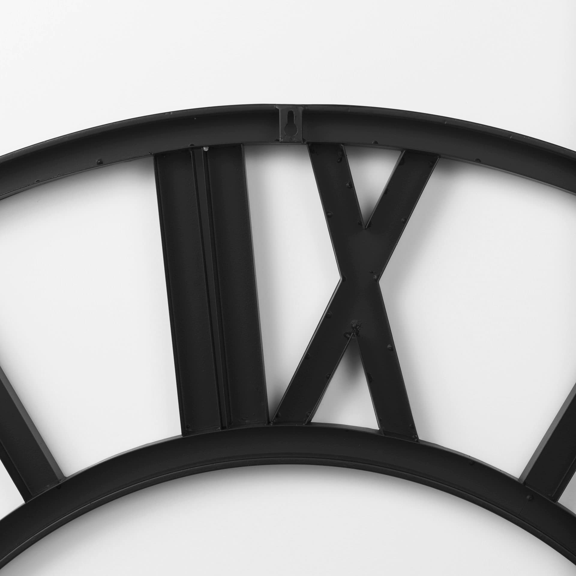 Stoke 30" Round Black Iron Wall Clock — product photograph