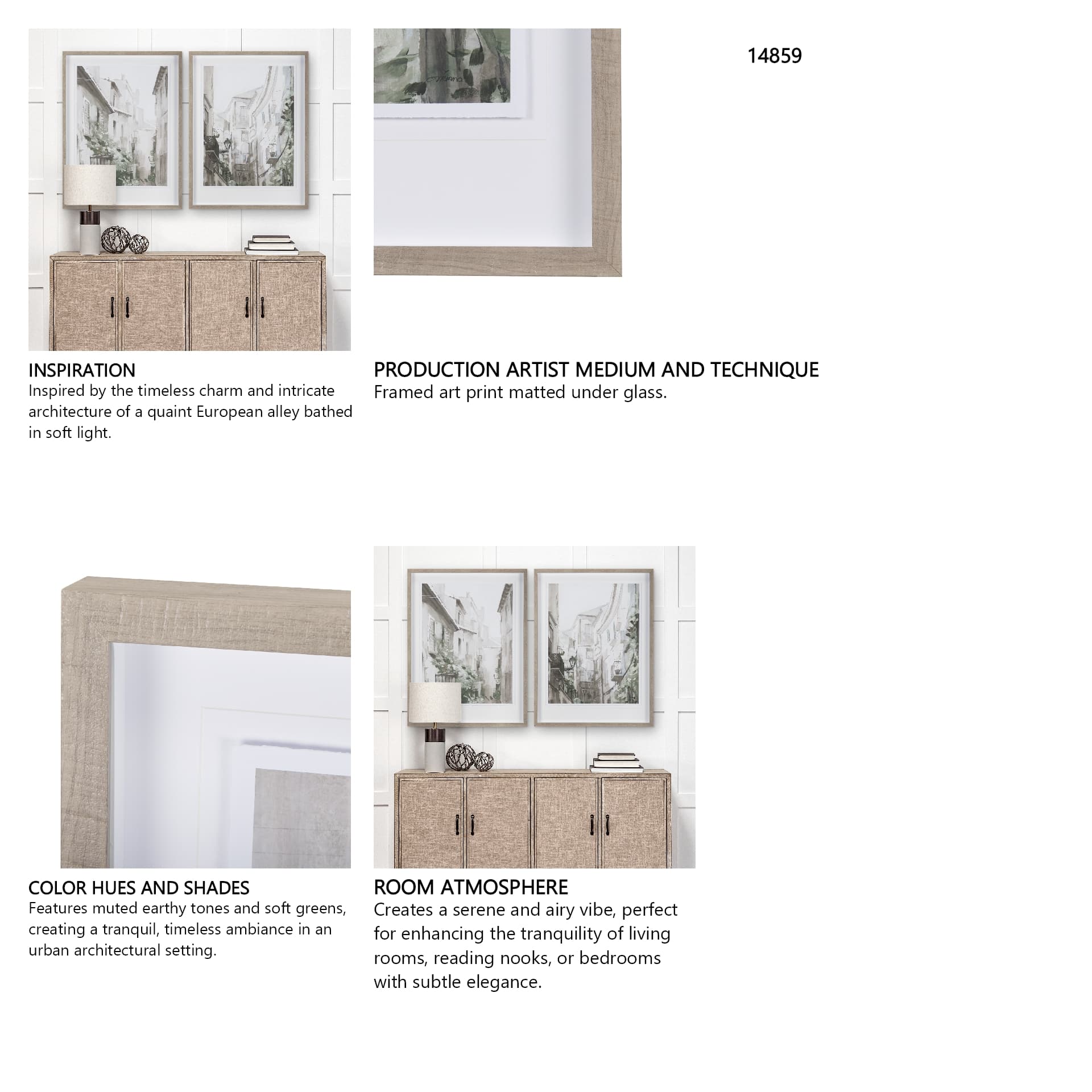 The Old Lodge Lane II by Natalia a Framed Art Print Matted under Glass — in a styled room