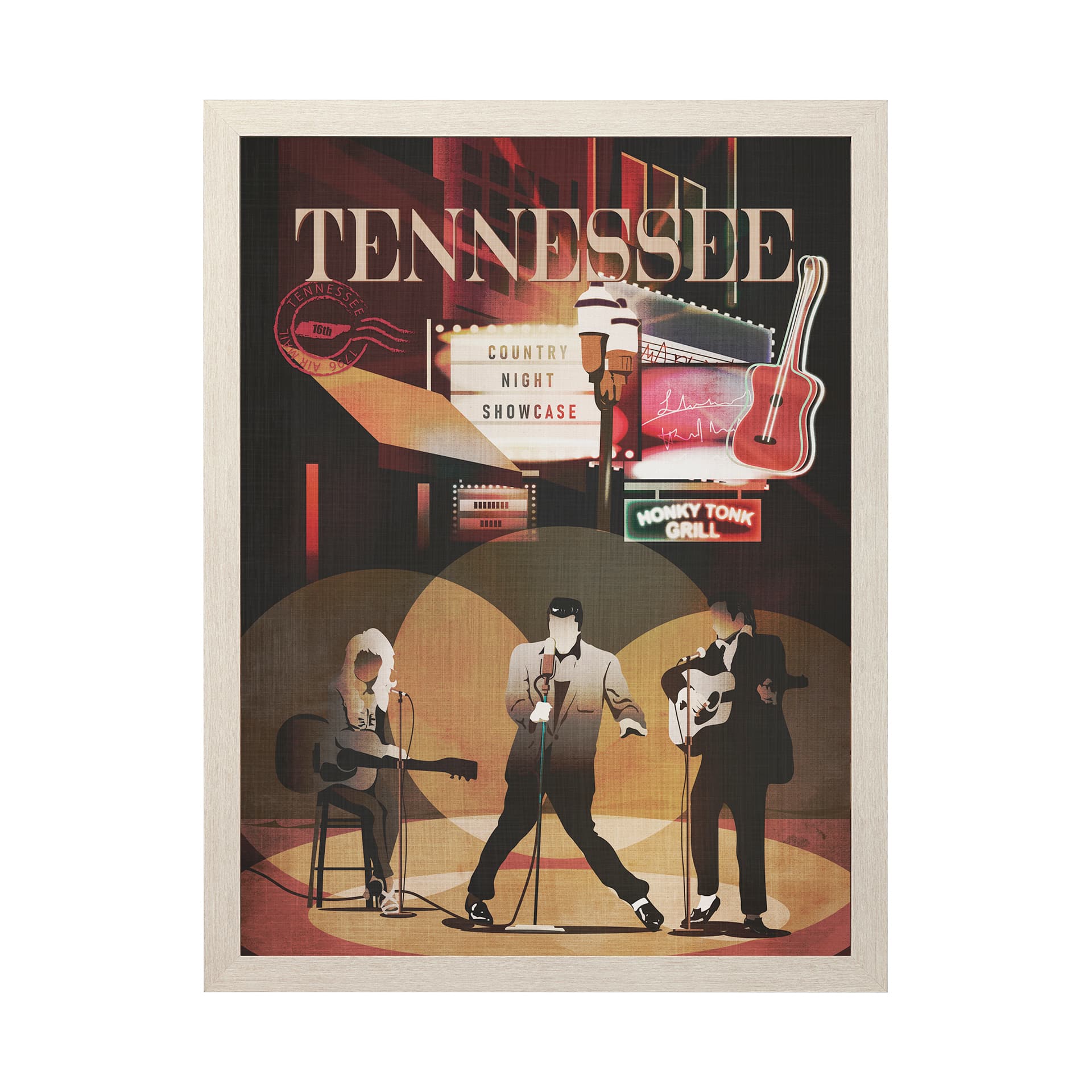 Tennessee Go USA (L) by Mercana Studio a Hand Embellished Decograph Framed Art Print — product photograph