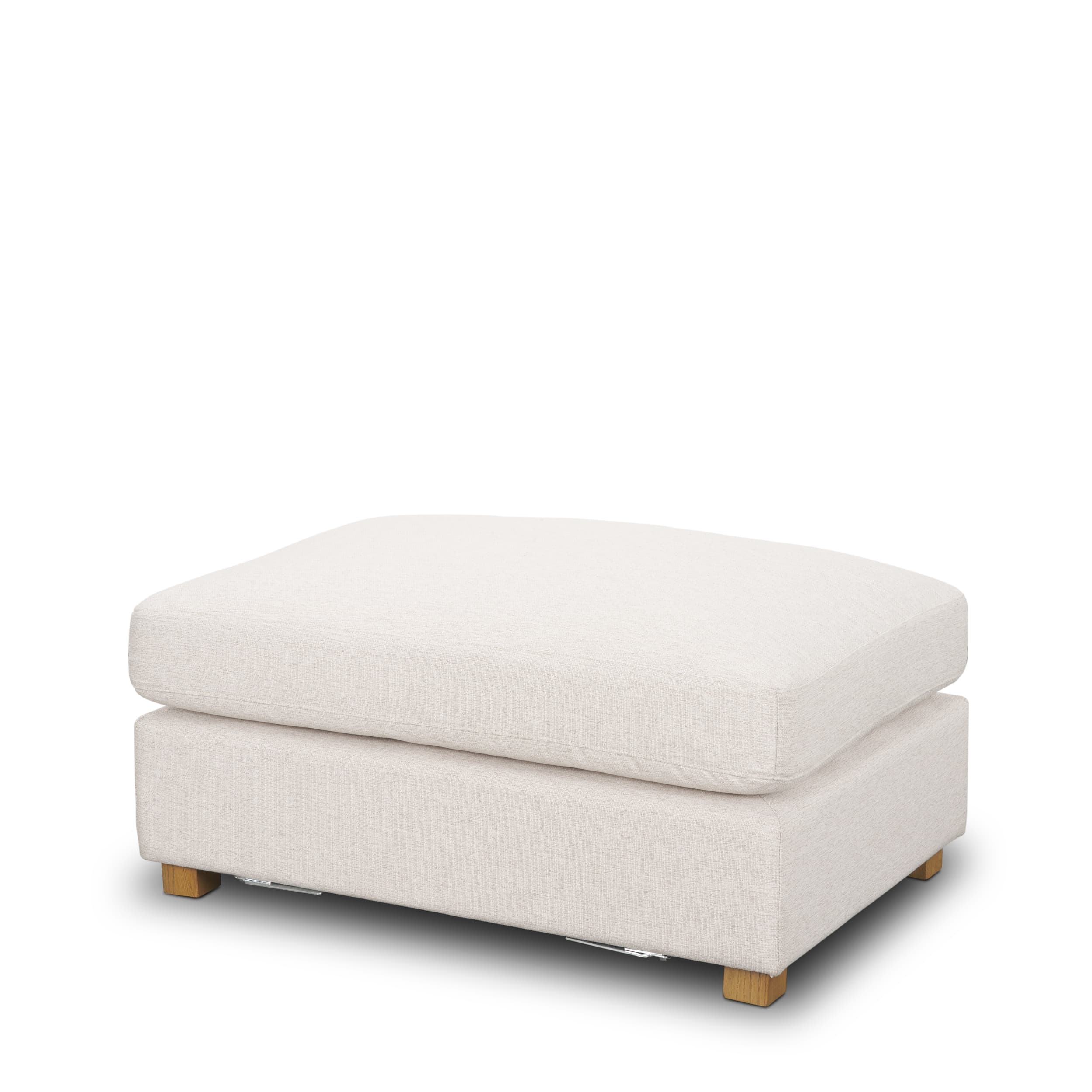 Halston Small Ottoman Oatmeal Performance Fabric — product photograph