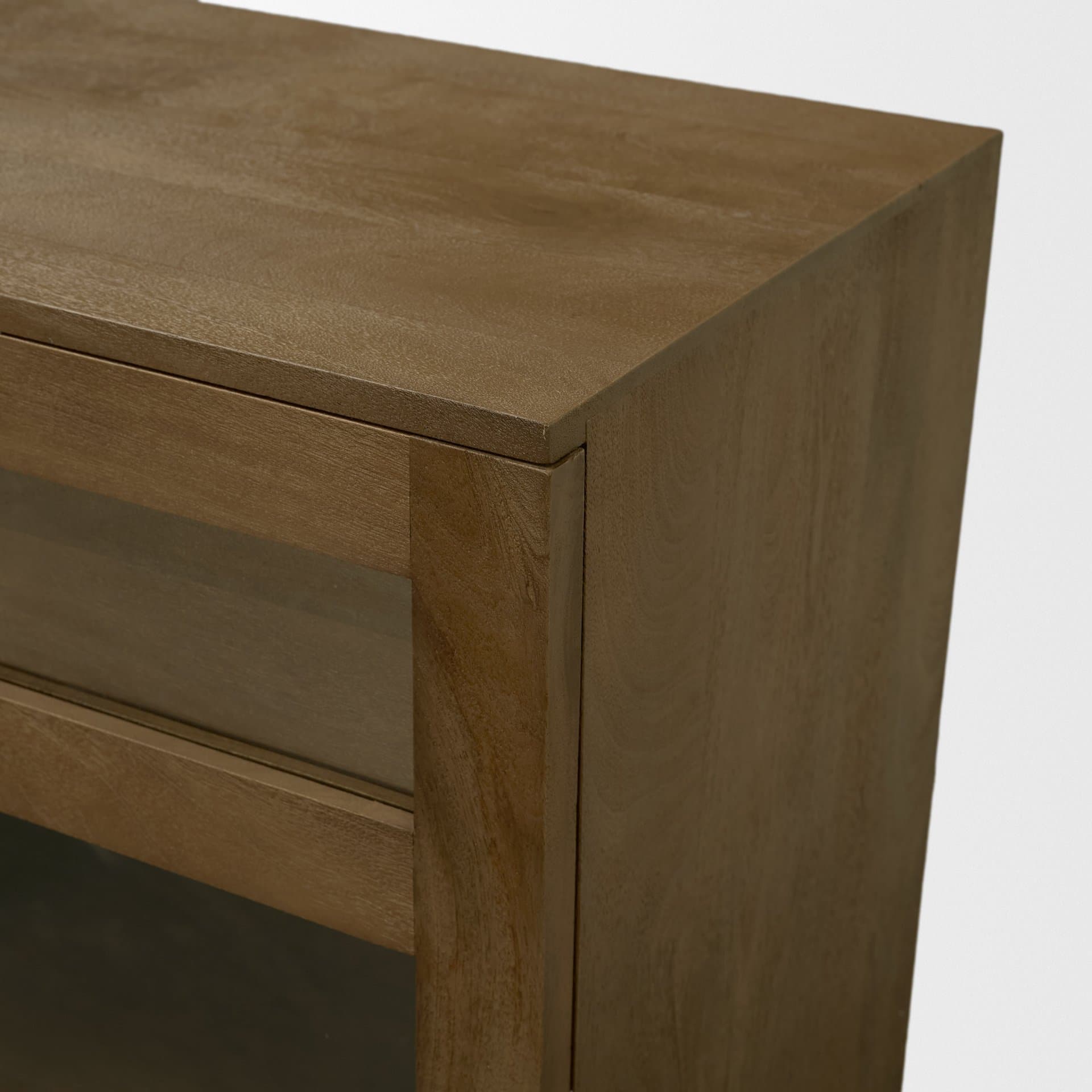 Suri Mid Brown Wood w/ Glass 4-Door Closed Sideboard — product photograph
