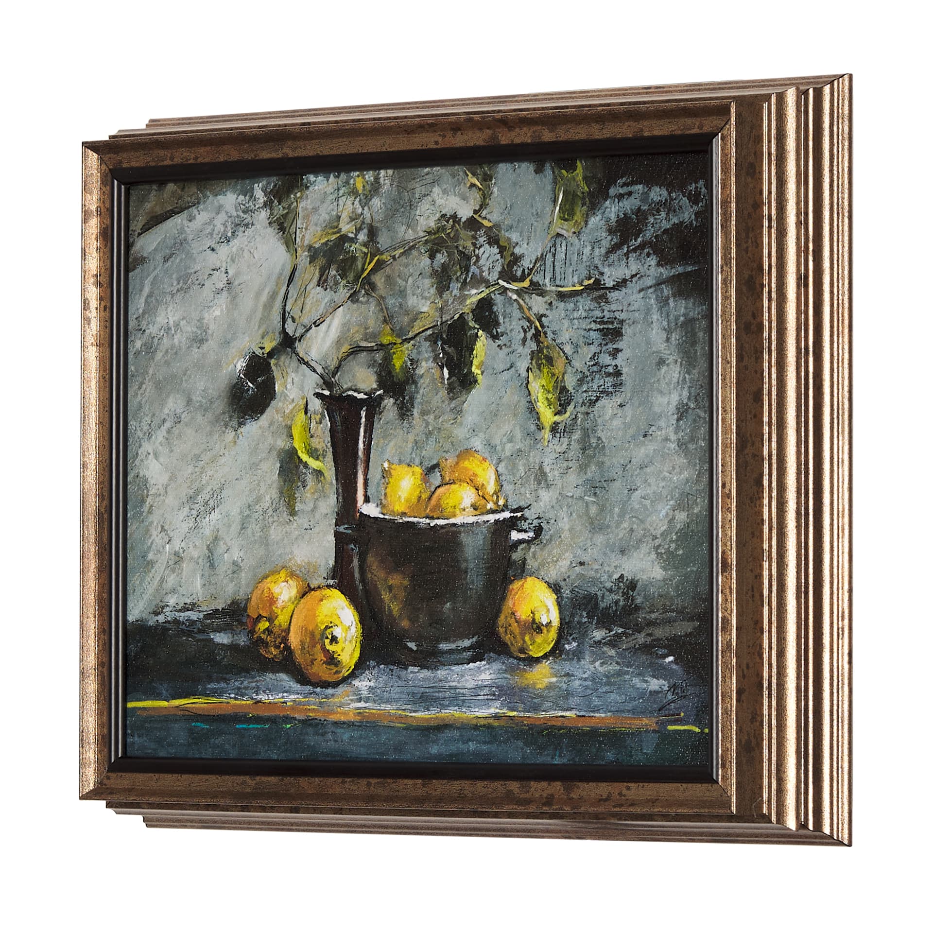 Still Life with Tangerine by Mercana Studio a Hand Embellished Textured Framed Art Print — product photograph
