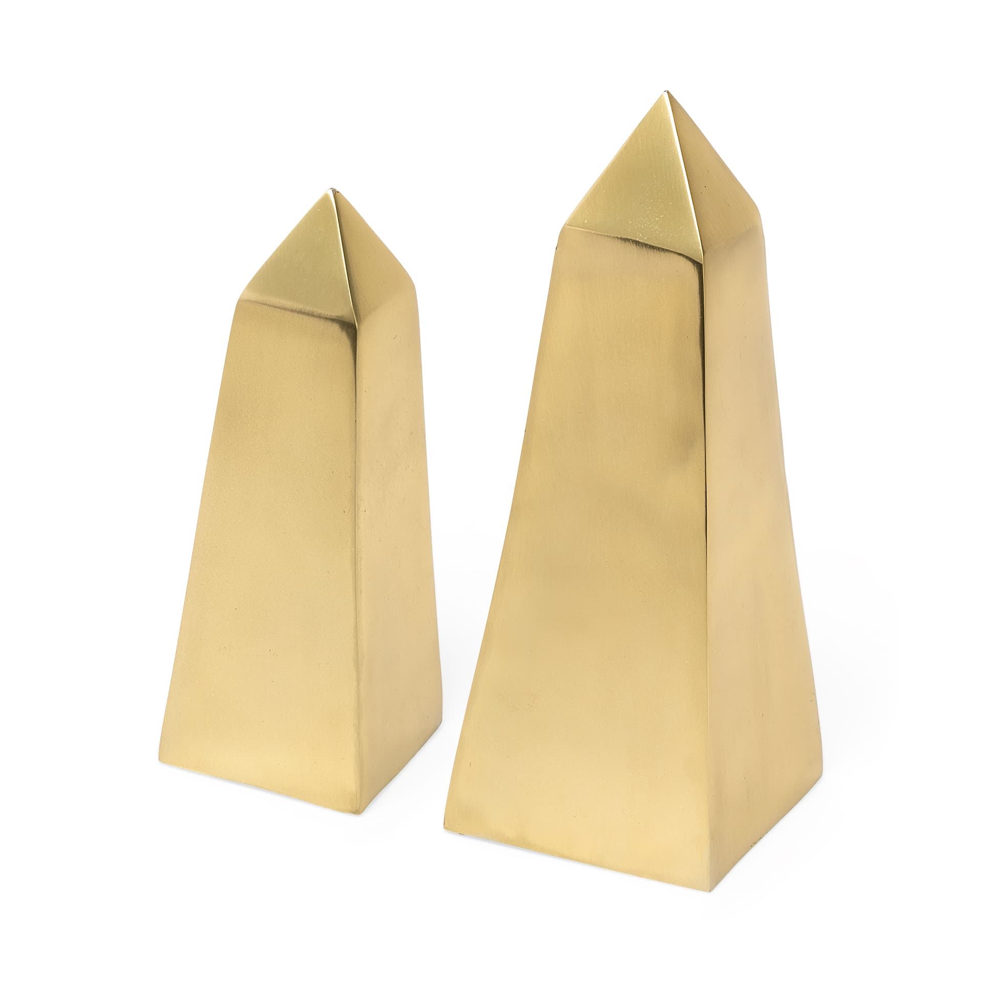 Giza (Set of 2) 4L x 4W Gold Elongated Pyramids — product photograph