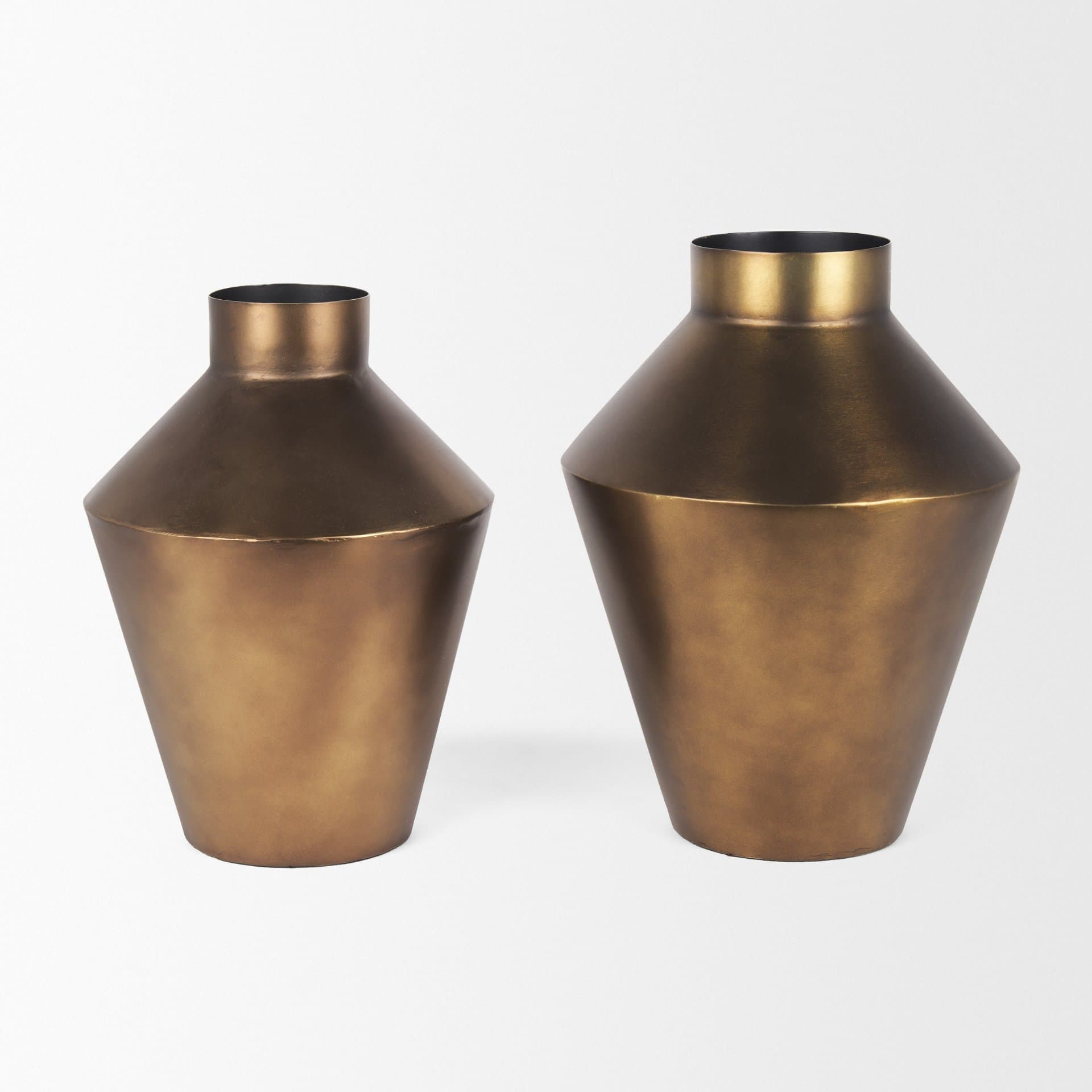 Perrin Large Brushed Gold Metal Decorative Vase — product photograph