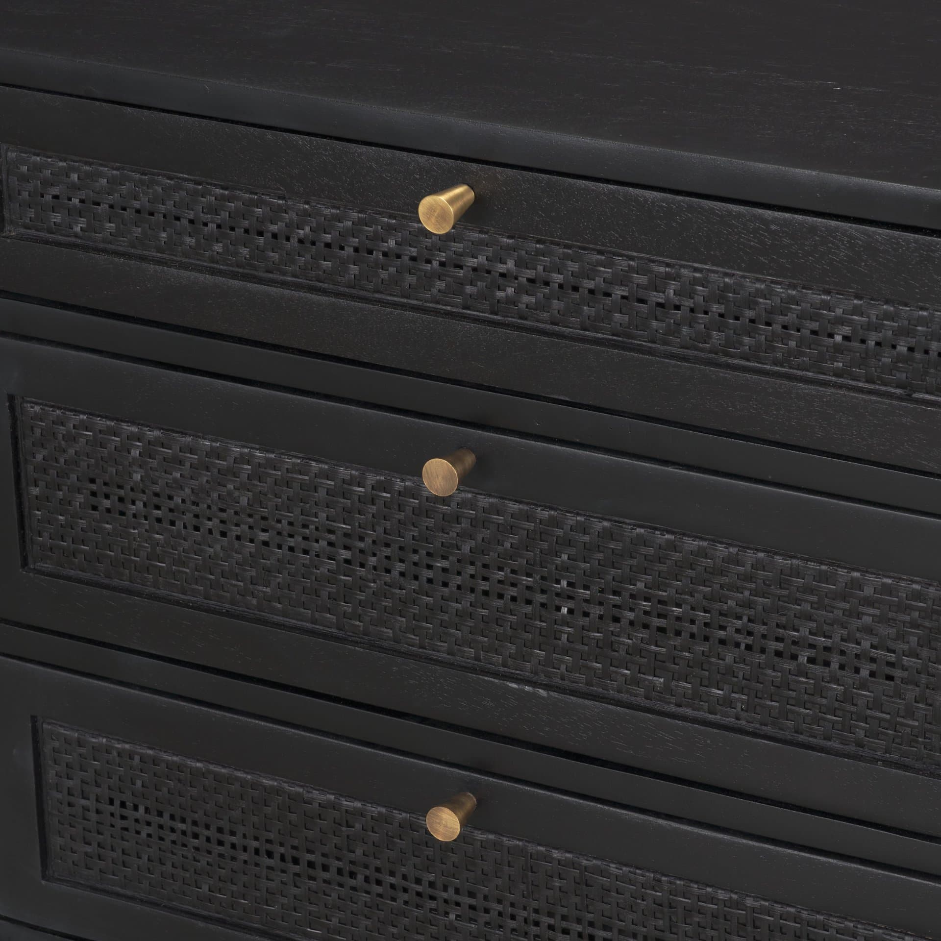 Grier 60" Black Solid Wood W/ Black Cane Office Desk — product photograph