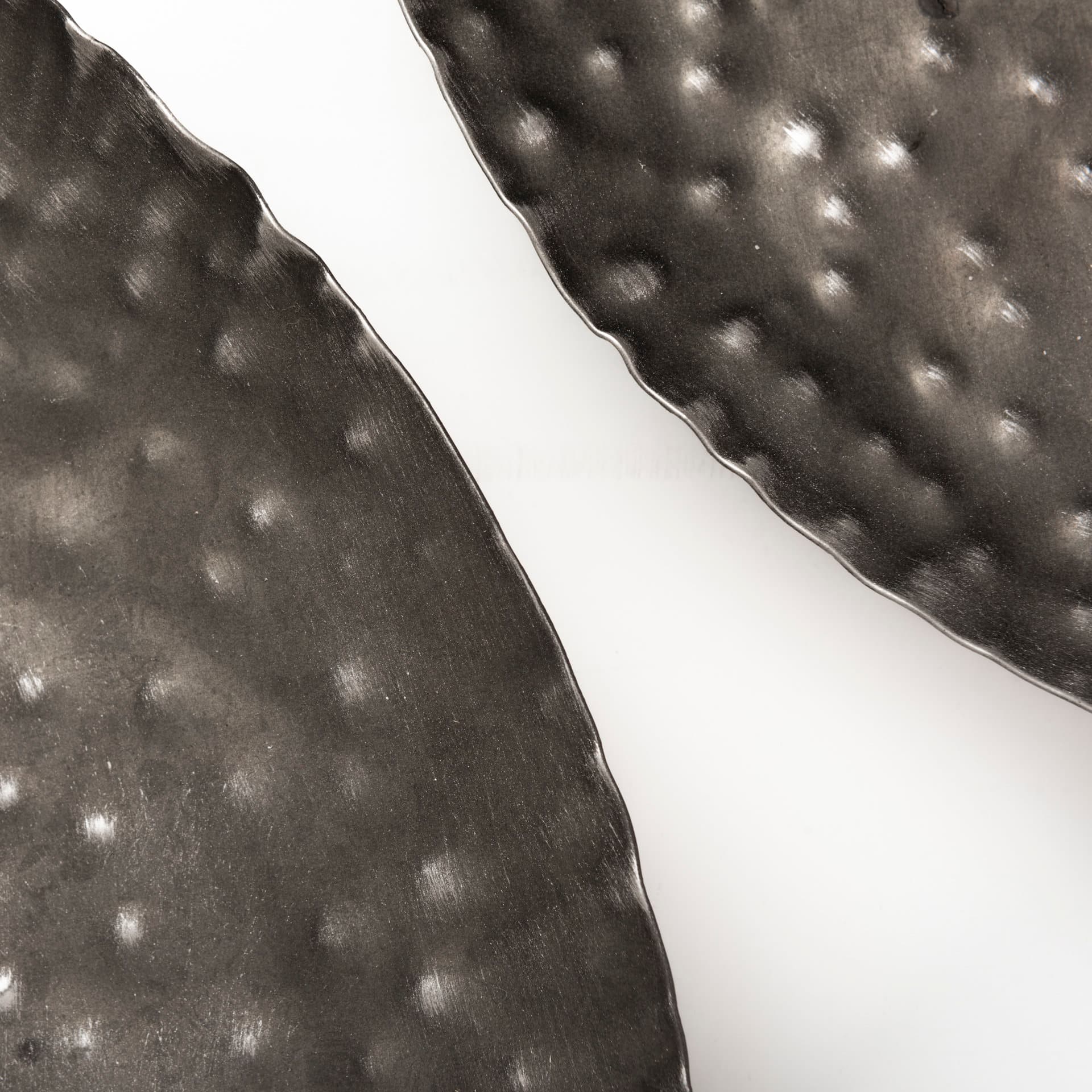 Lanx Set of 3 Decorative Black/Grey Metal Plates — product photograph