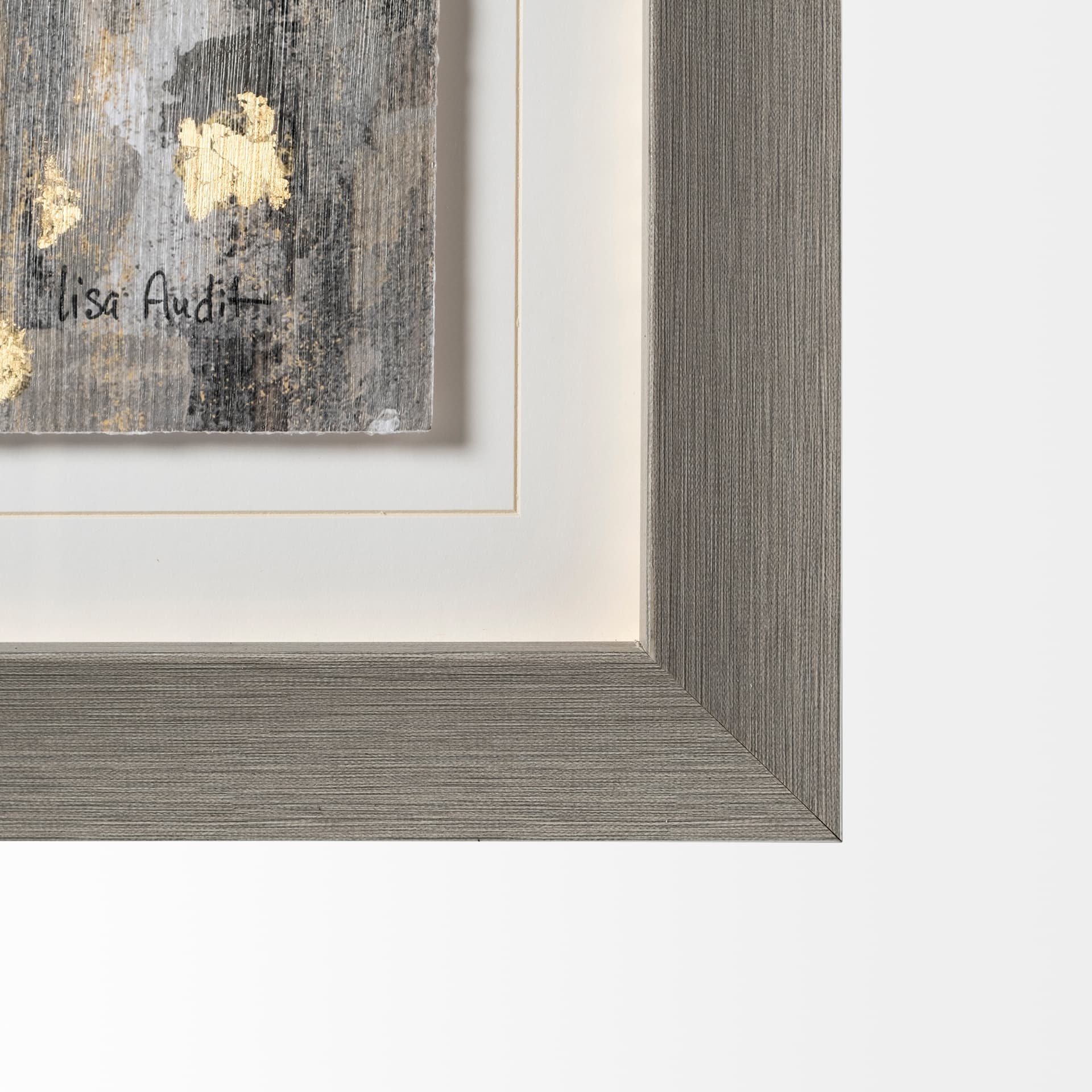 The Forest IV Neutral by Mercana Studio Hand Embellished Textured Framed Art Print Matted under Glas — product photograph