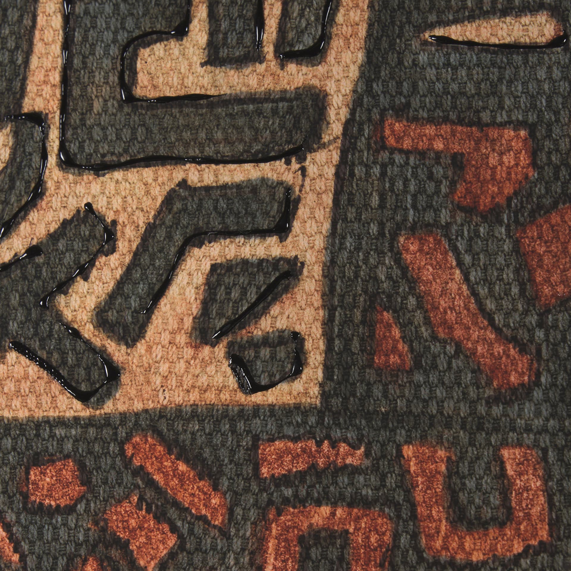 Mud Cloth Tapestry II by Mercana Studio a Hand Embellished Framed Art Print Matted under Glass — product photograph