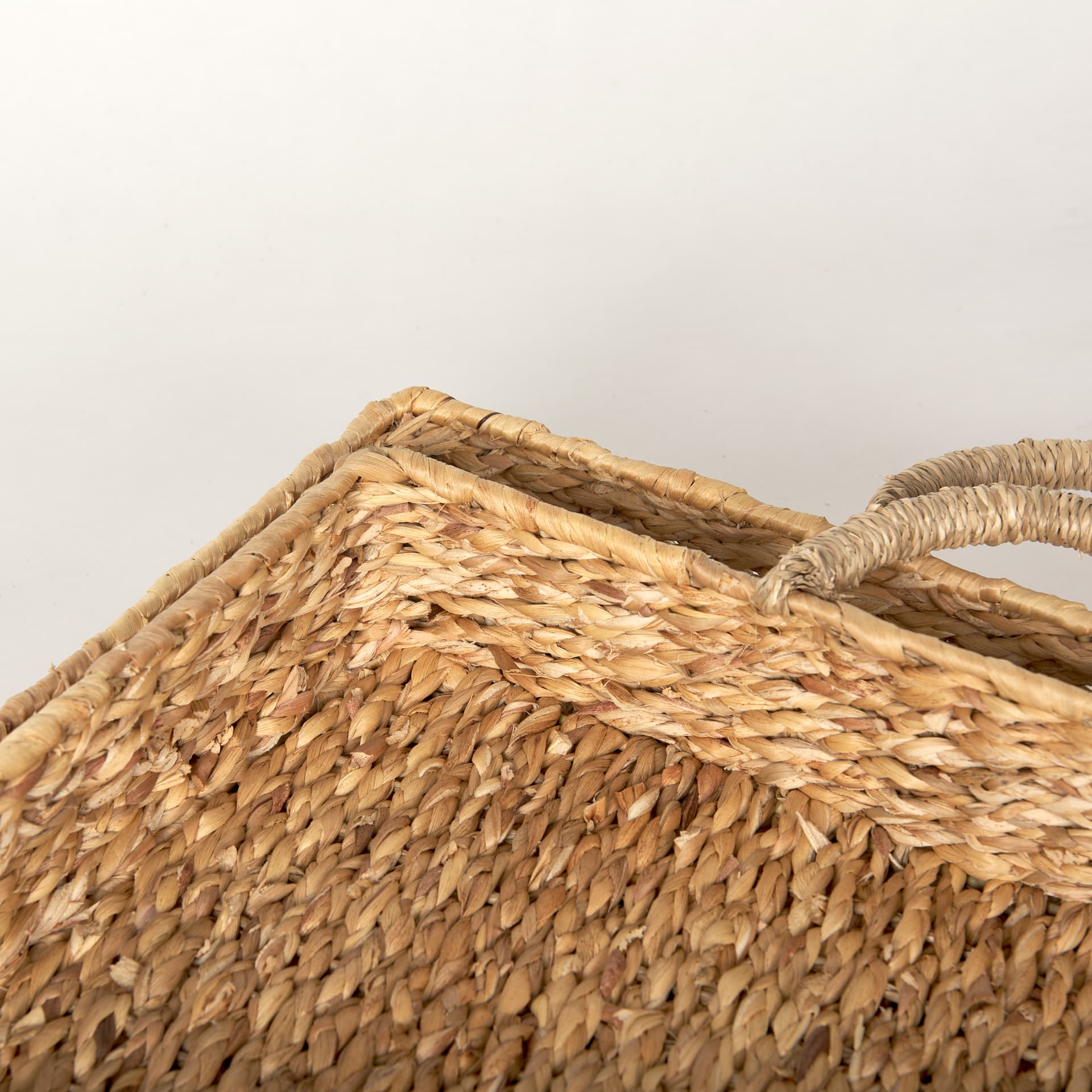 Hona Set of 2 Large Rectangular Nesting Water Hyacinth Trays — product photograph
