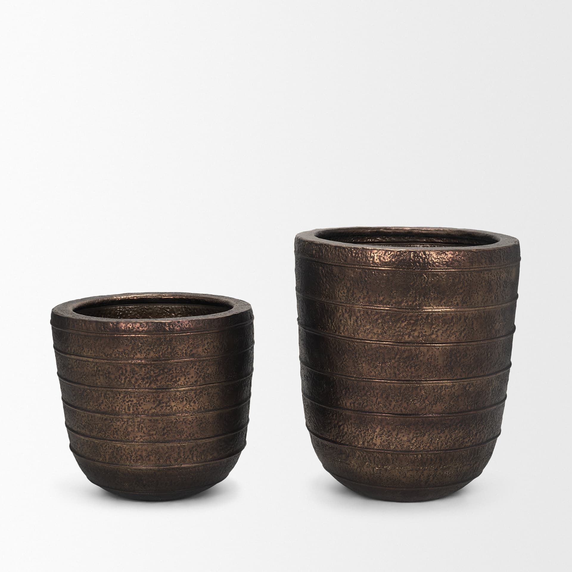 Aivana Large Antiqued Gold Metal Floor Vase — product photograph