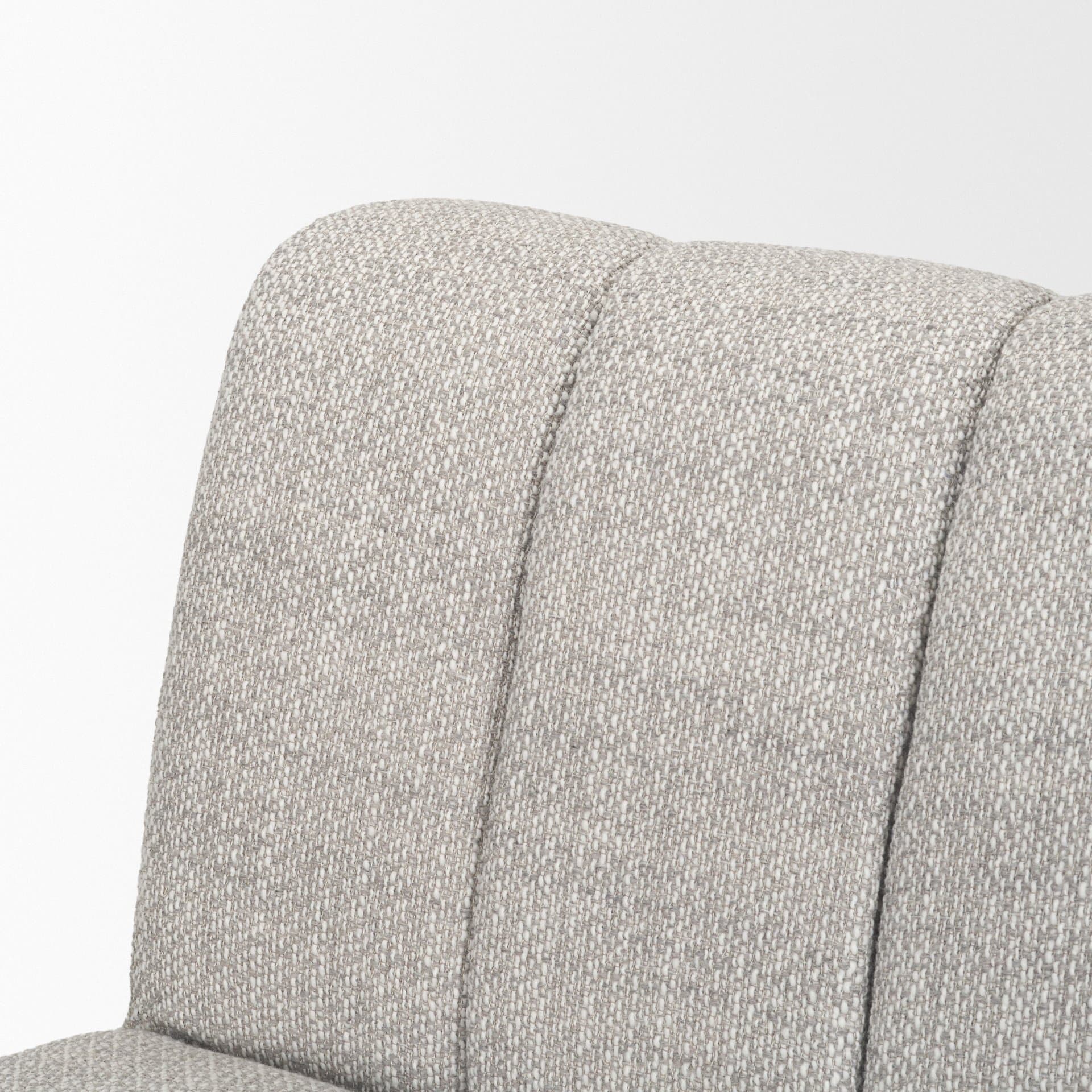 Wilkins Barrel Back Dining Arm Chair | Gray Fabric w/ Wood — product photograph