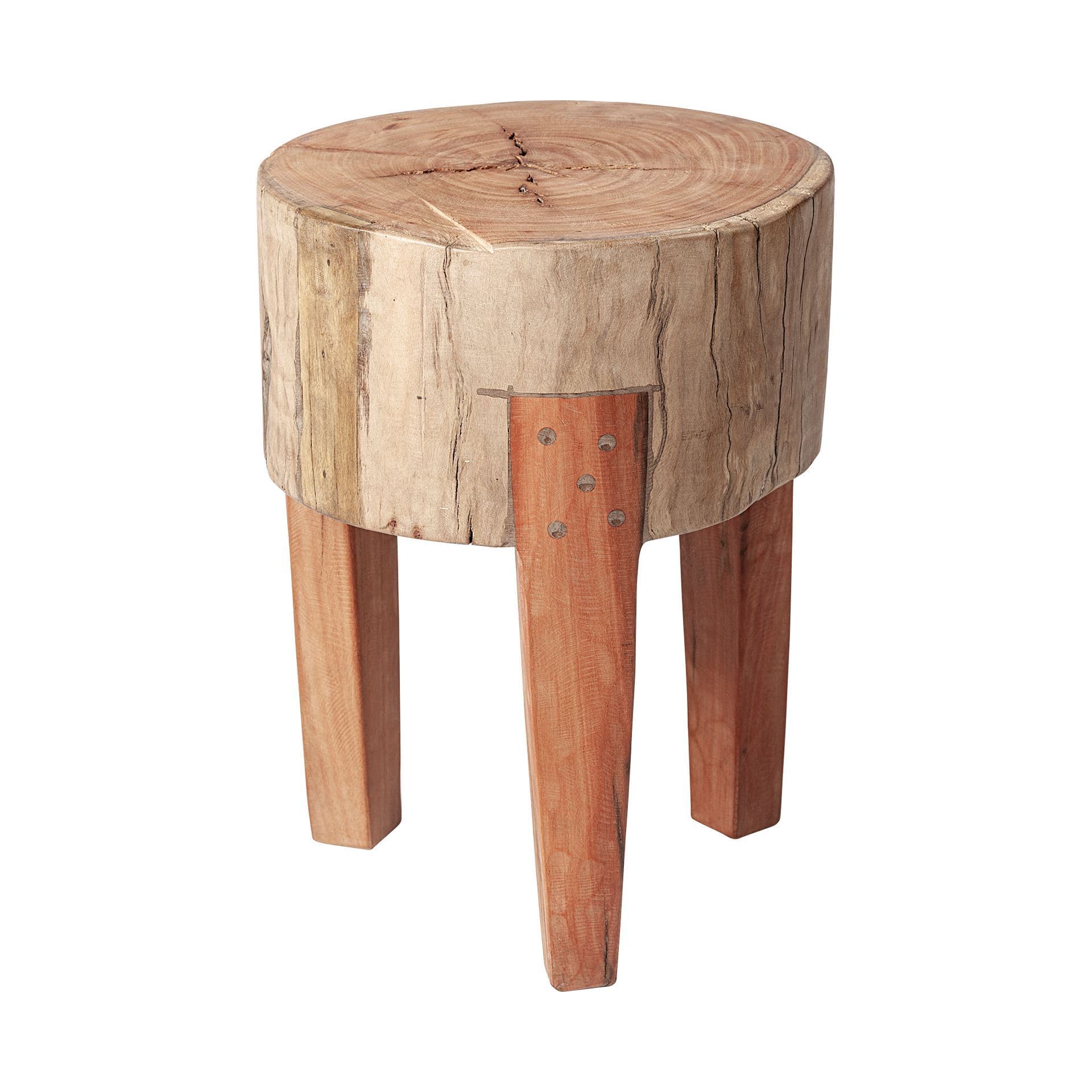 Asco 18"H Rustic Solid Reclaimed Wood Stool — product photograph
