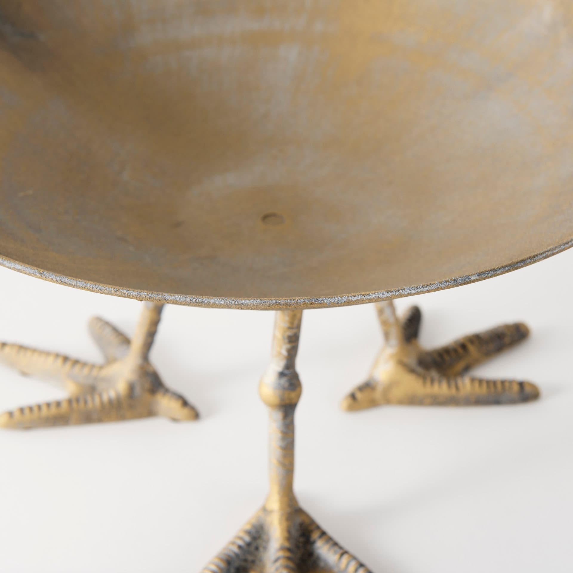 Chadwick II 13L x 13W Gold Metal Webbed Feet Bowl — product photograph