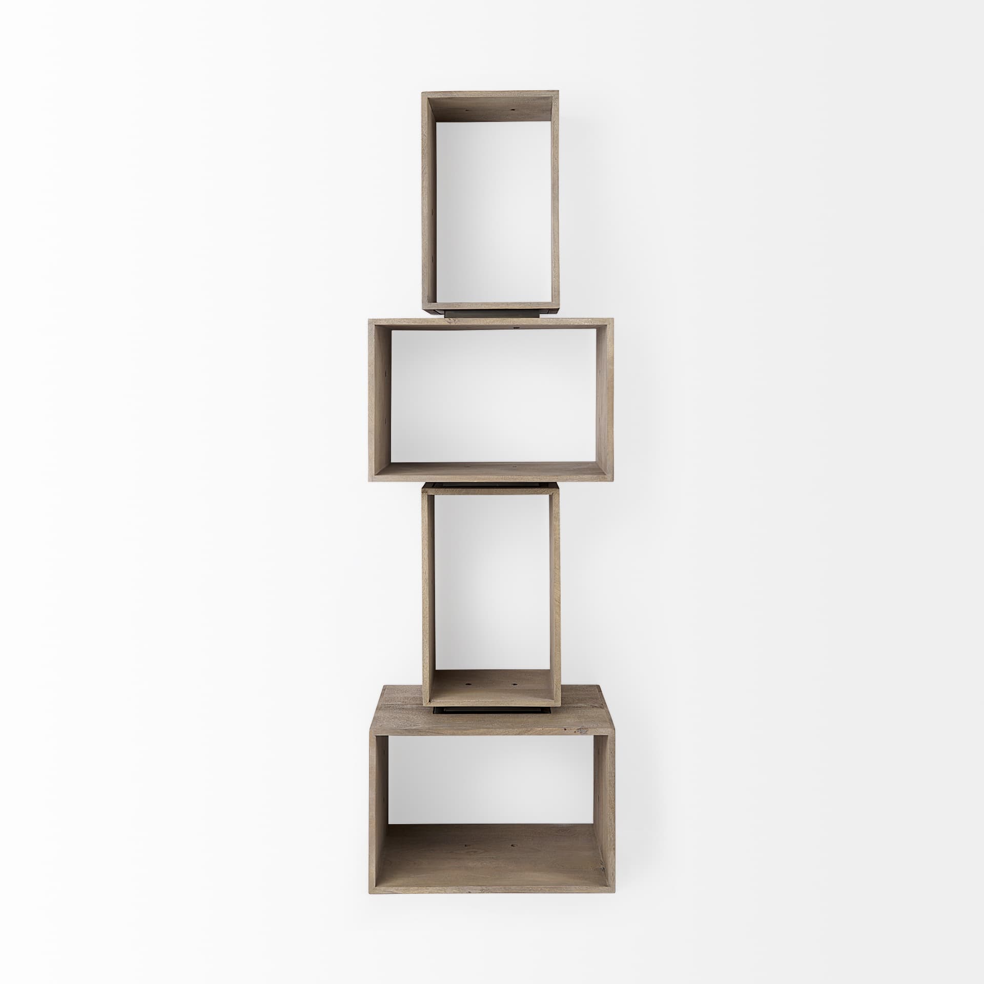 Simul (Set of 2) Light Brown Wood Modular Shelving Unit — product photograph
