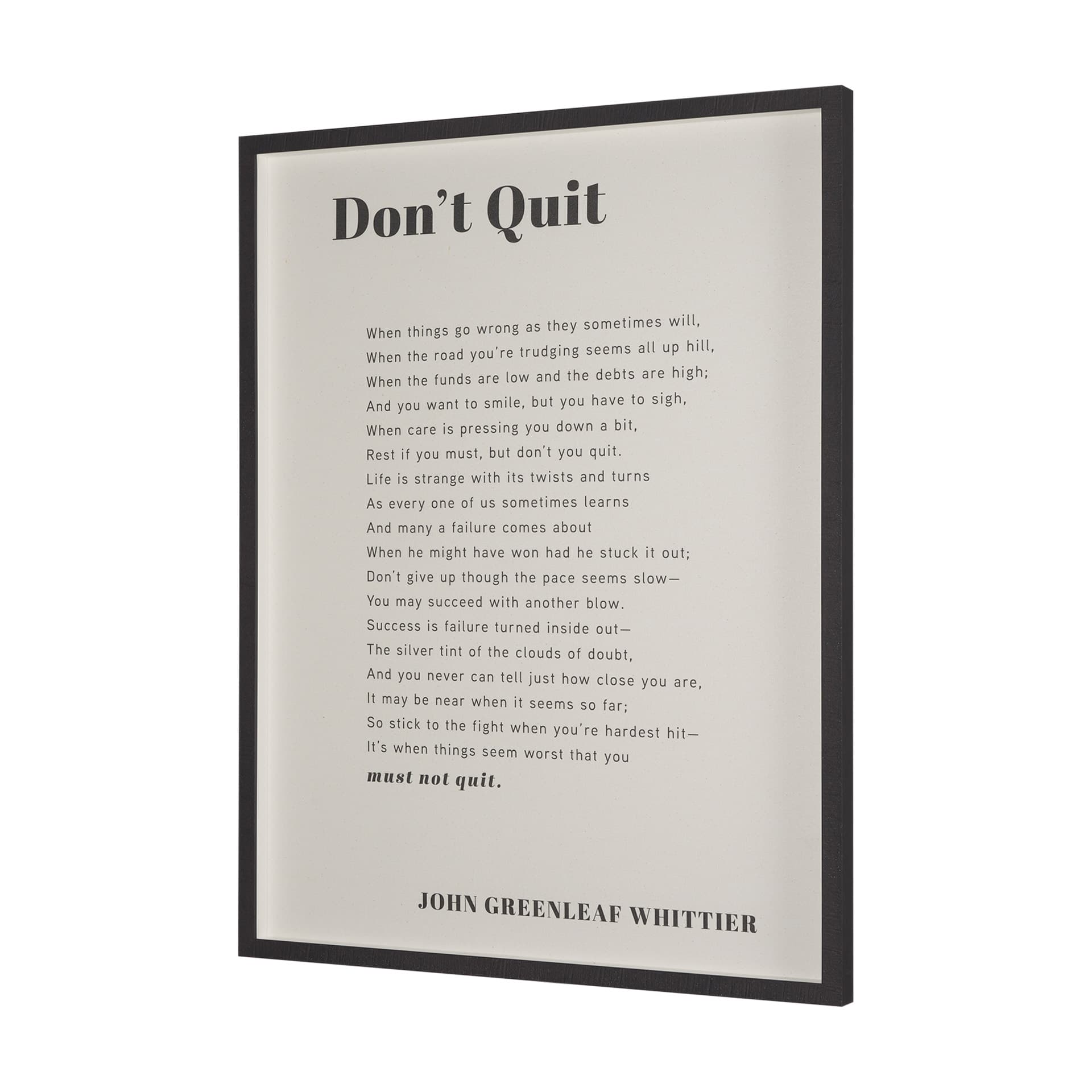 Don't Quit by Mercana Studio a Hand Embellished Framed Art Print Matted under Glass — product photograph