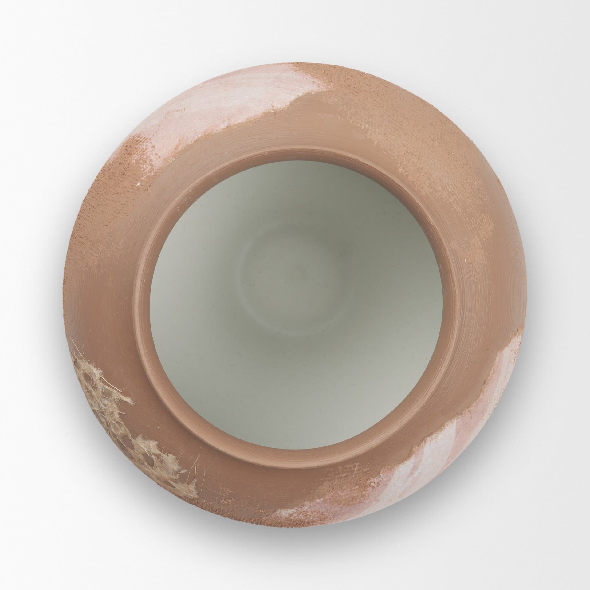 Velo Brown w/White Hand-Painted Terracotta Decorative Vase — product photograph