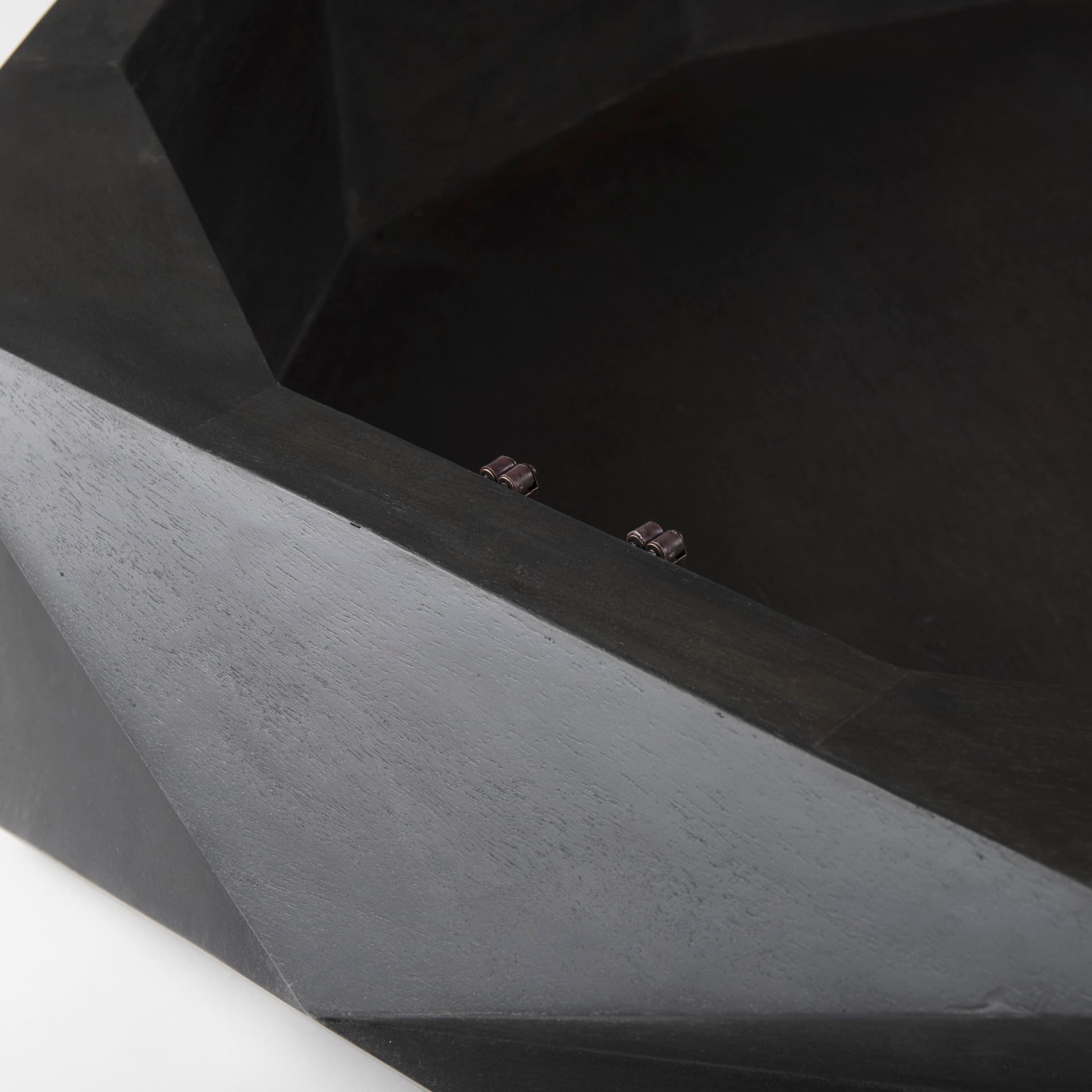 Arreto 48" Black Solid Wood Hexagonal Storage Coffee Table — product photograph