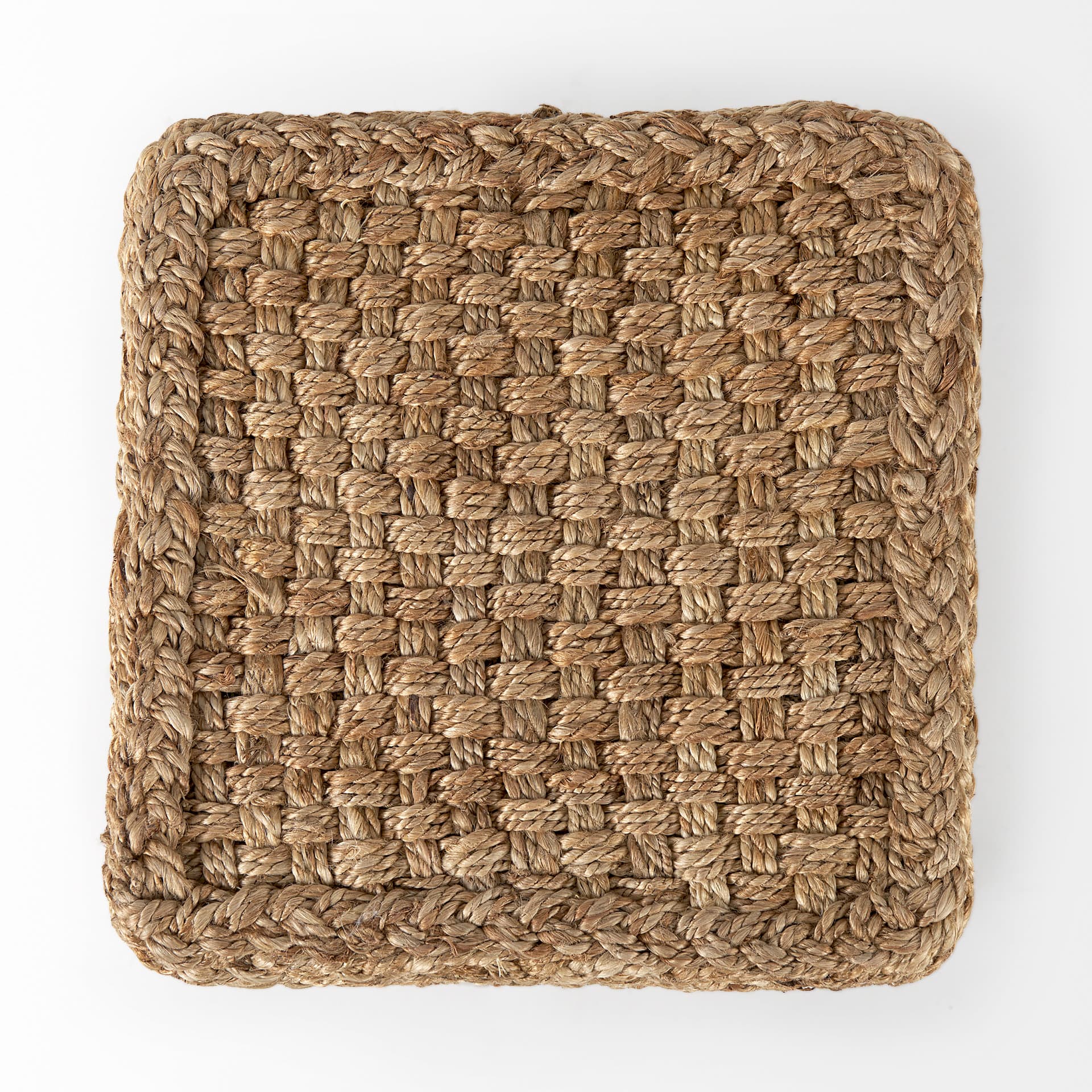 Aylin 16.5" Square Brown Jute Pouf — product photograph