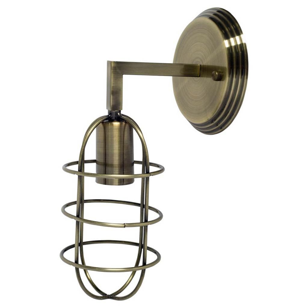 Hines II 6x14 Bronze Toned Metal Bulb Cage Wall Sconce — product photograph