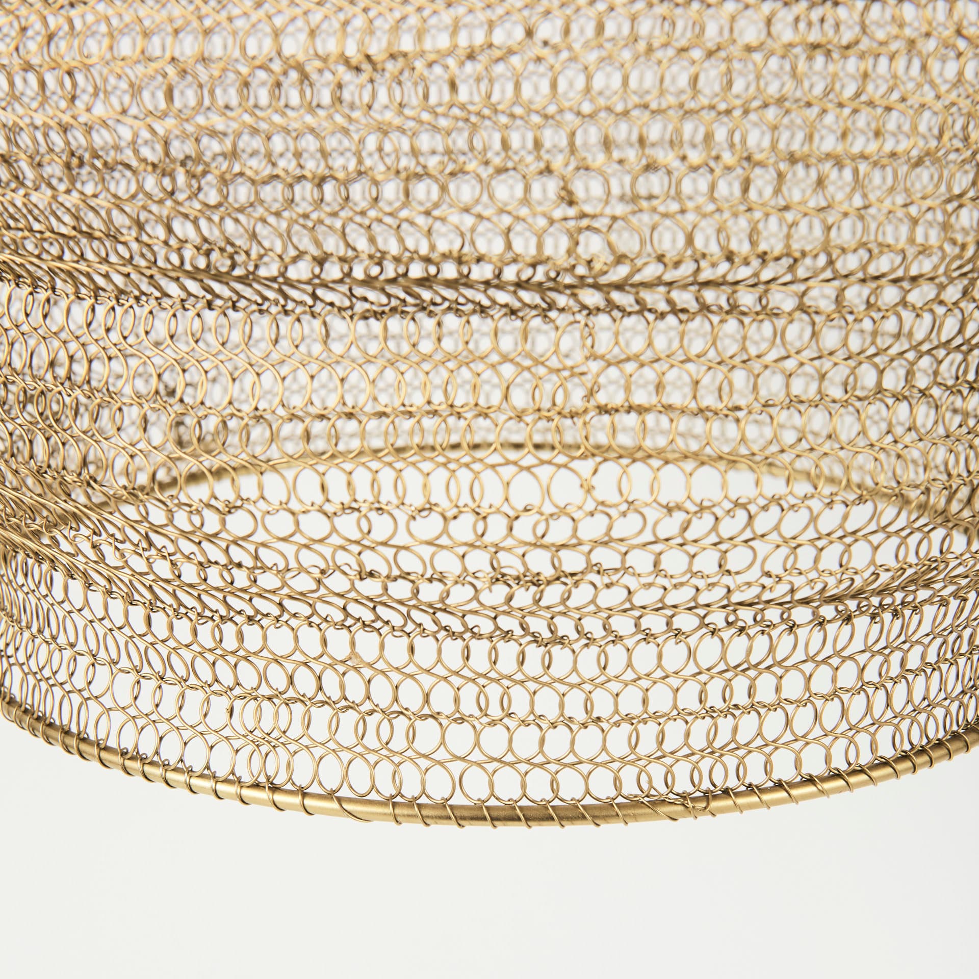 Halycon 16.0L x 16.0W x 20.0H Gold Mesh and Iron Pendant Light — product photograph