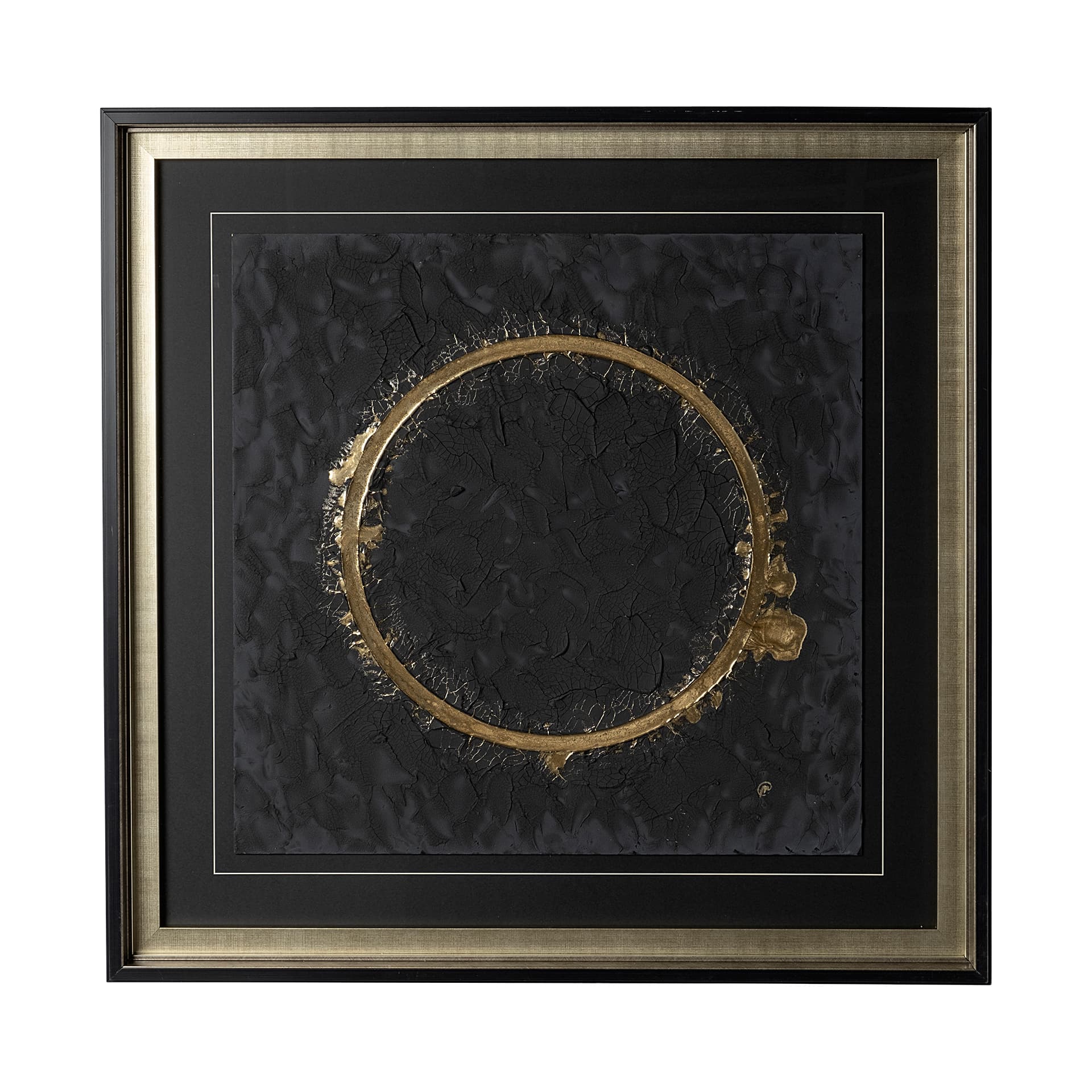 Halo II (Black) by Studio M a handmade Original Framed Artwork under Glass — product photograph