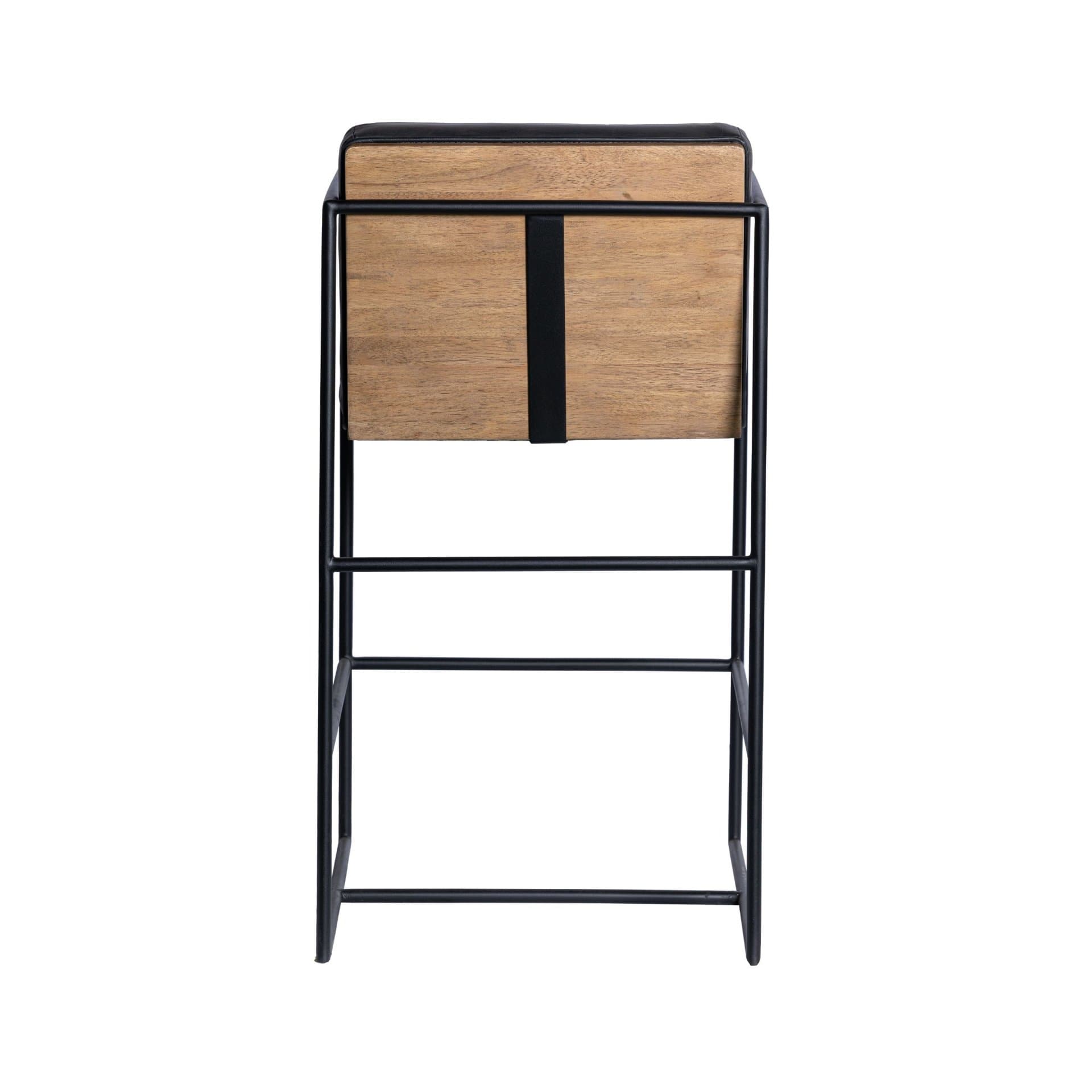 Stamford Backless 36in Seat Counter Stool | Black Leather w/ Metal — product photograph